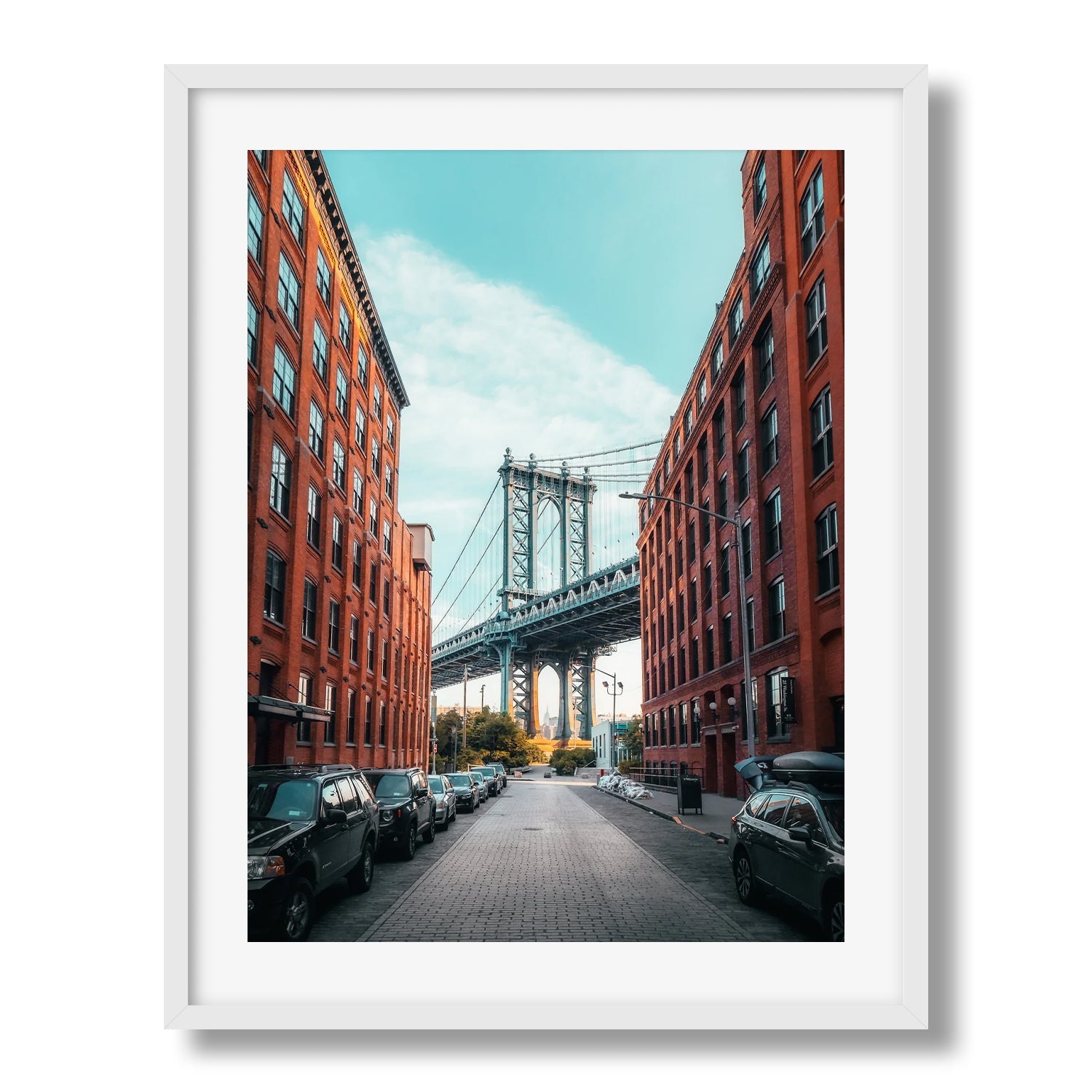 Manhattan Bridge From Dumbo Brooklyn - Peter Yan Studio Framed Photo Print Wall Art