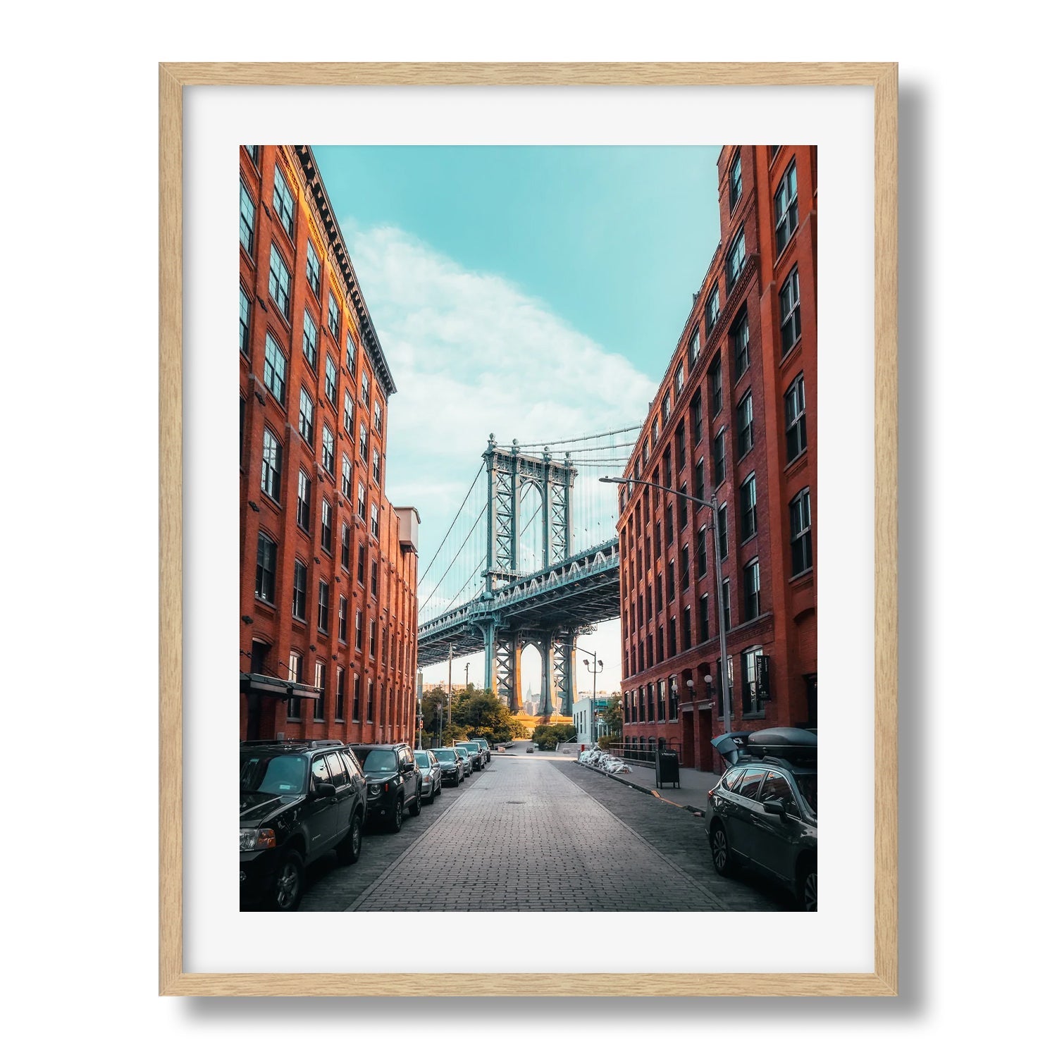 Manhattan Bridge From Dumbo Brooklyn - Peter Yan Studio Framed Photo Print Wall Art