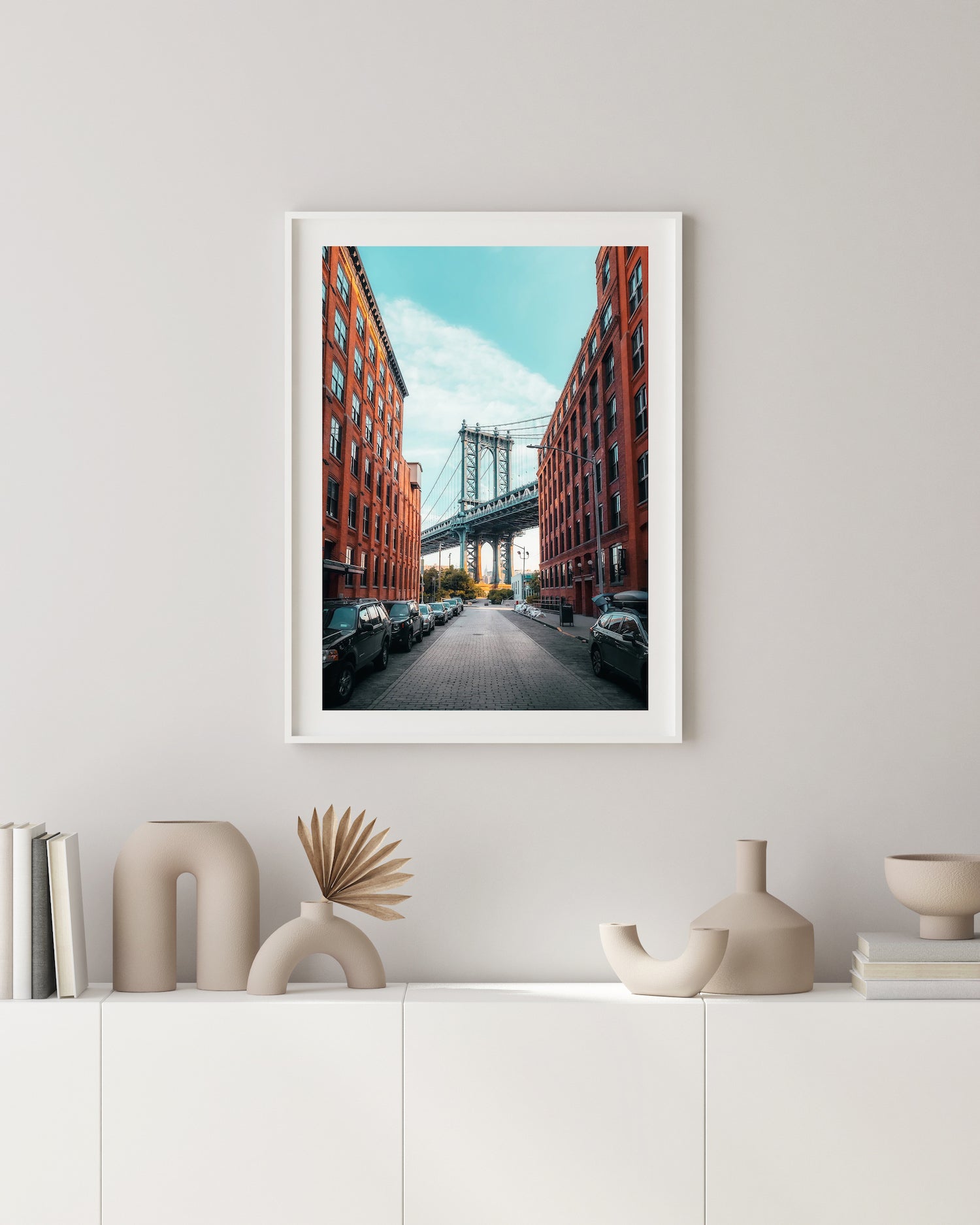 Manhattan Bridge From Dumbo Brooklyn - Peter Yan Studio Framed Photo Print Wall Art