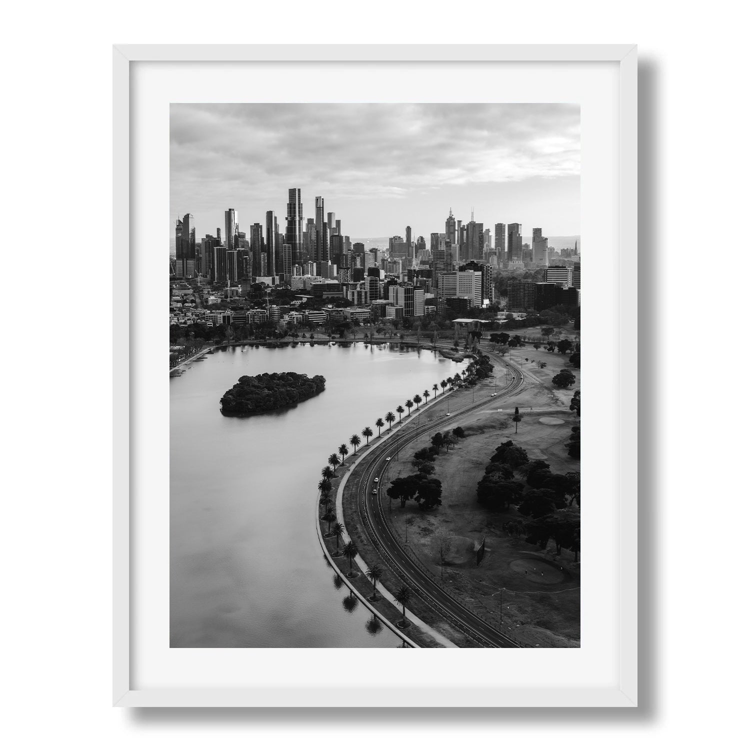 Melbourne Albert Park Black & White Framed Print - Architecture by Peter Yan Studio