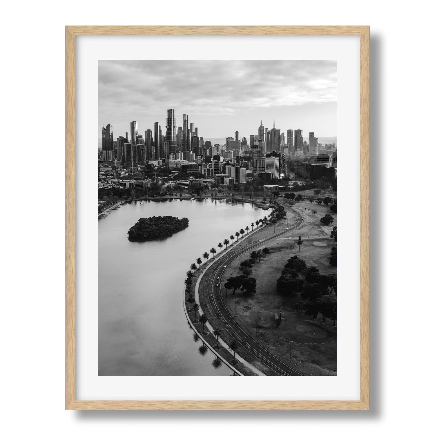Melbourne Albert Park Black & White Framed Print - Architecture by Peter Yan Studio