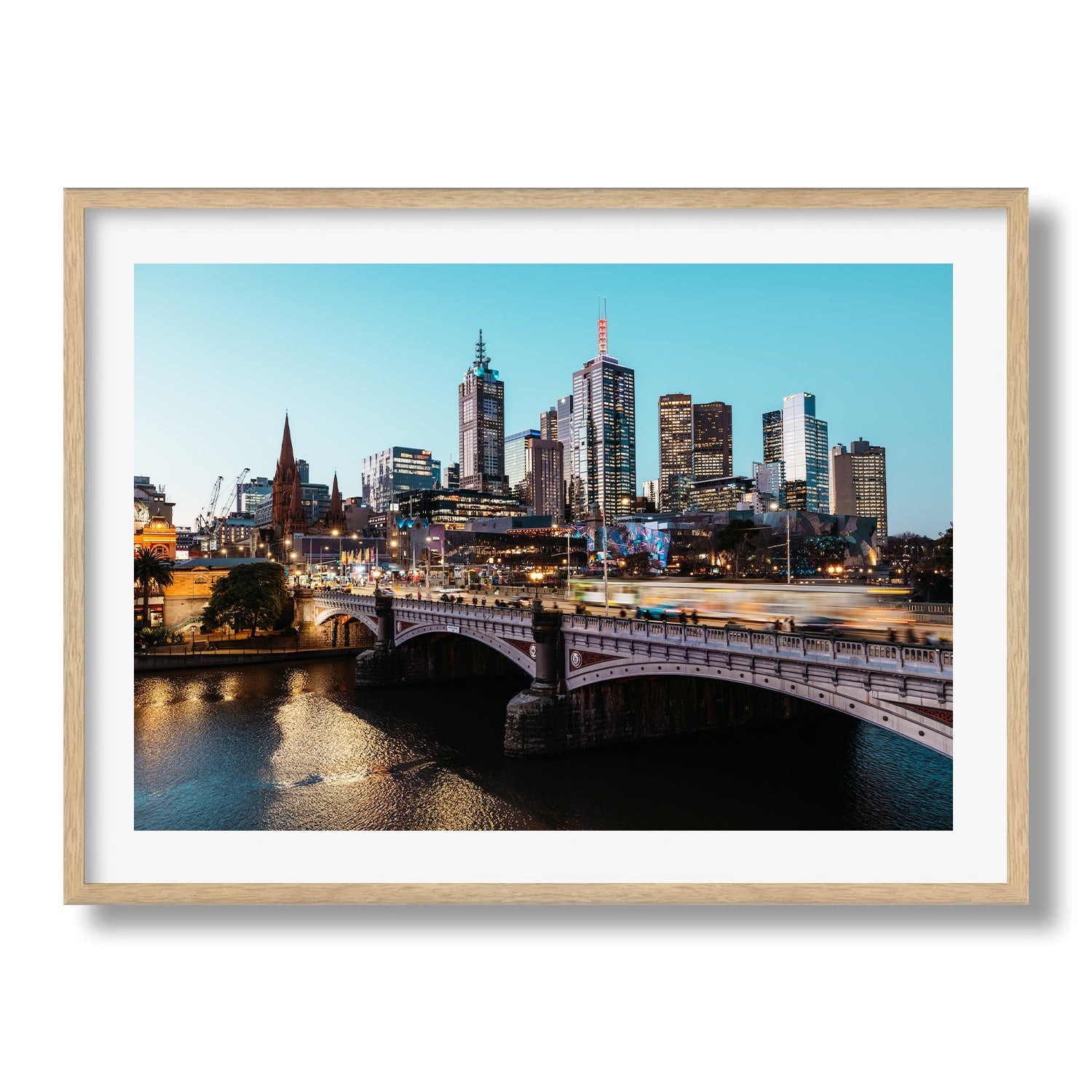 Melbourne City Princes Bridge II - Peter Yan Studio Framed Photo Print Wall Art