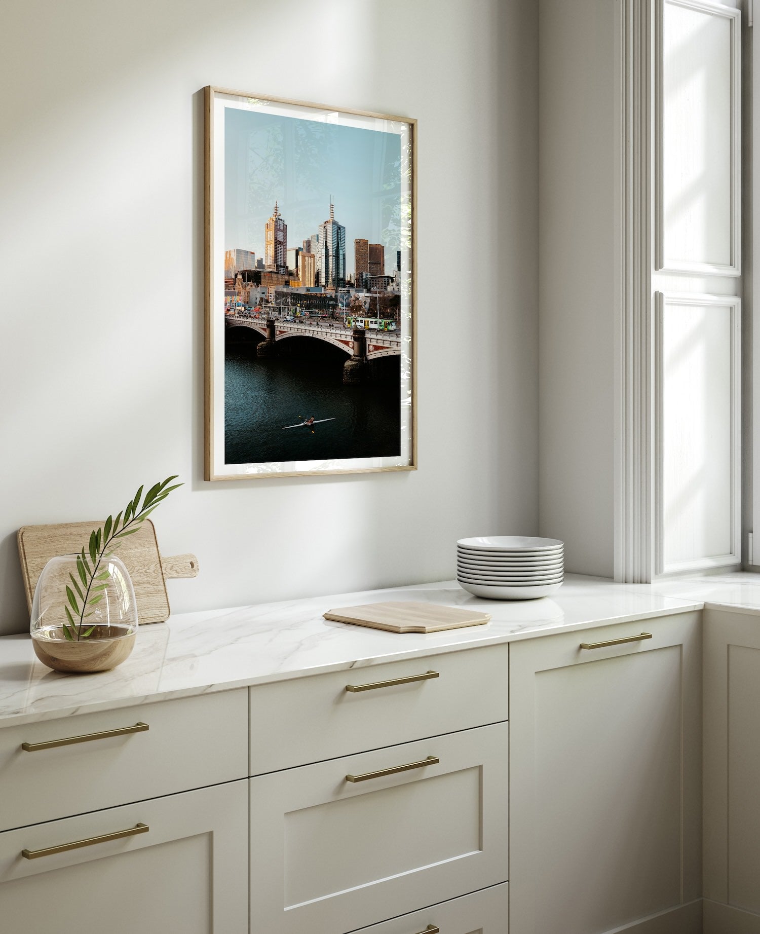 Melbourne City Princes Bridge - Peter Yan Studio Framed Photo Print Wall Art