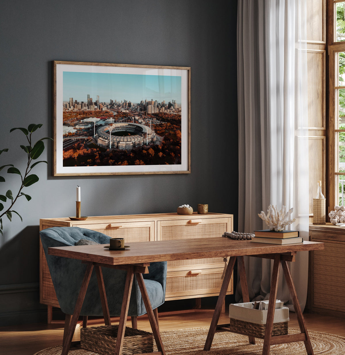 Melbourne Cricket Ground MCG Aerial Framed Print | Australia Wall Art