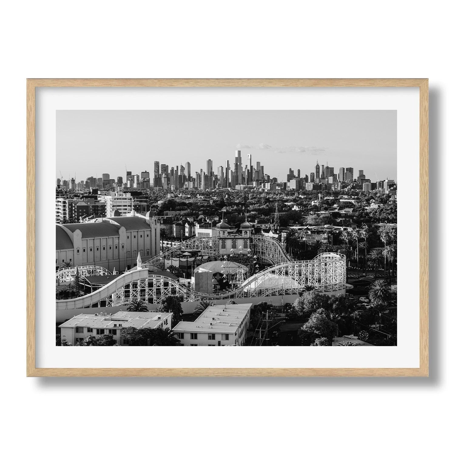 Melbourne Luna Park Black & White - Peter Yan Studio Framed Photo Print Wall Art