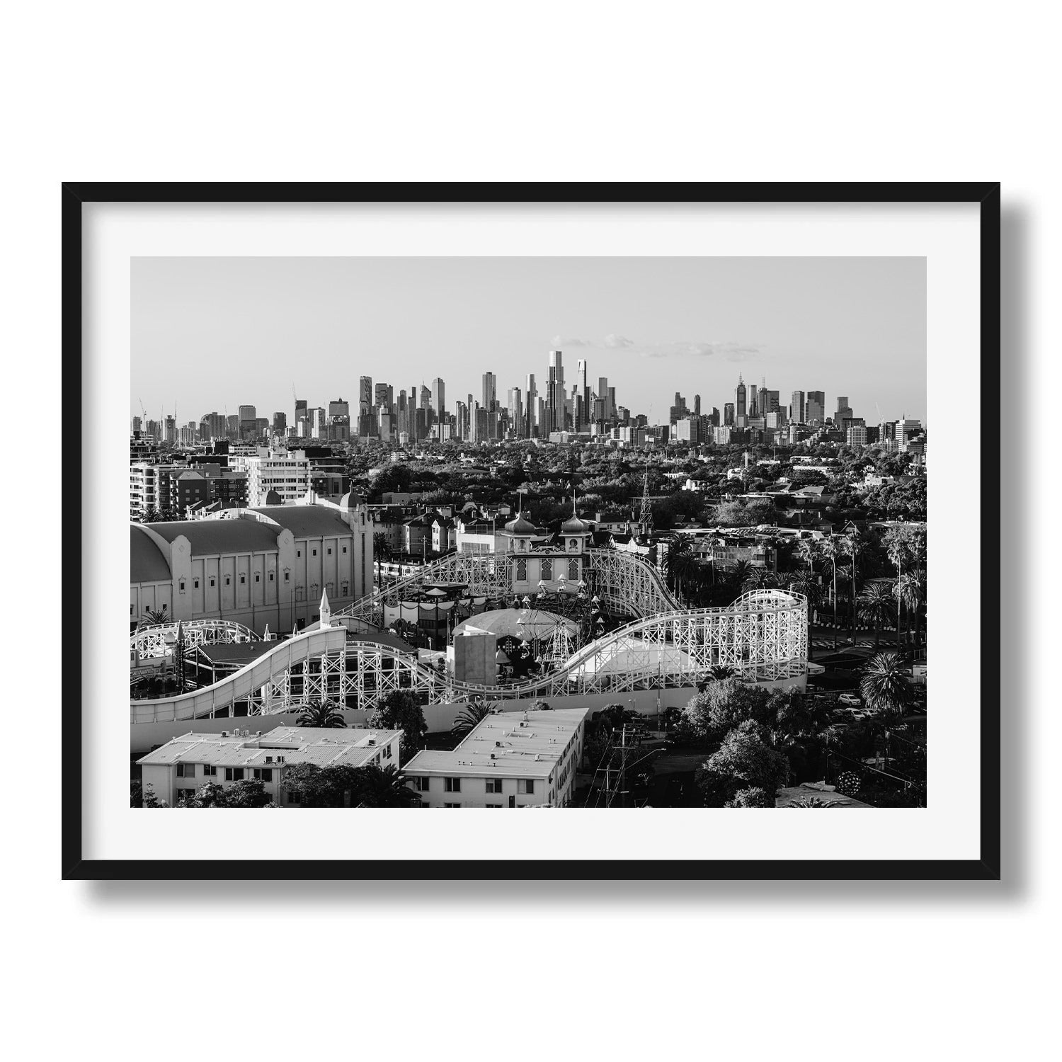 Melbourne Luna Park Black & White Framed Print - Architecture by Peter Yan Studio