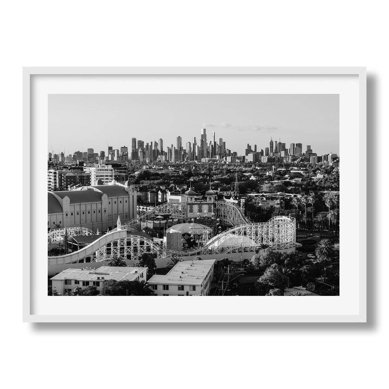 Melbourne Luna Park Black & White Framed Print - Architecture by Peter Yan Studio