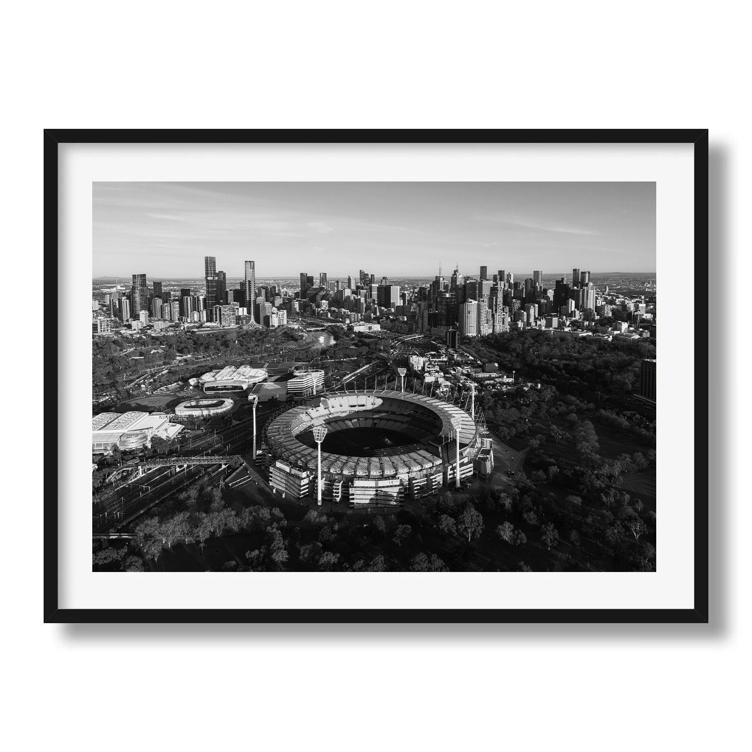 Melbourne MCG Black & White Framed Print - Architecture by Peter Yan Studio