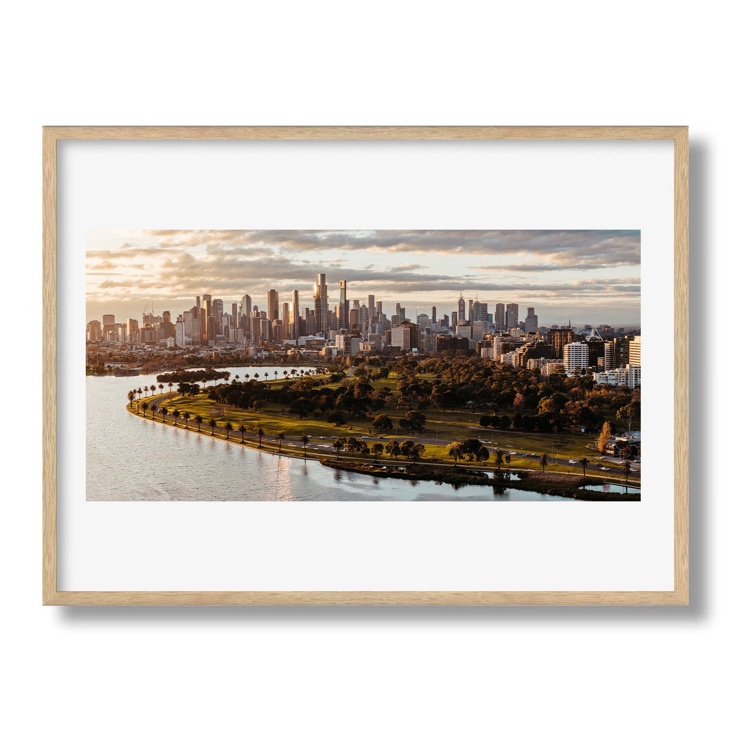 Melbourne Panorama - Albert Park - Peter Yan Studio Framed Photo Print Wall Art