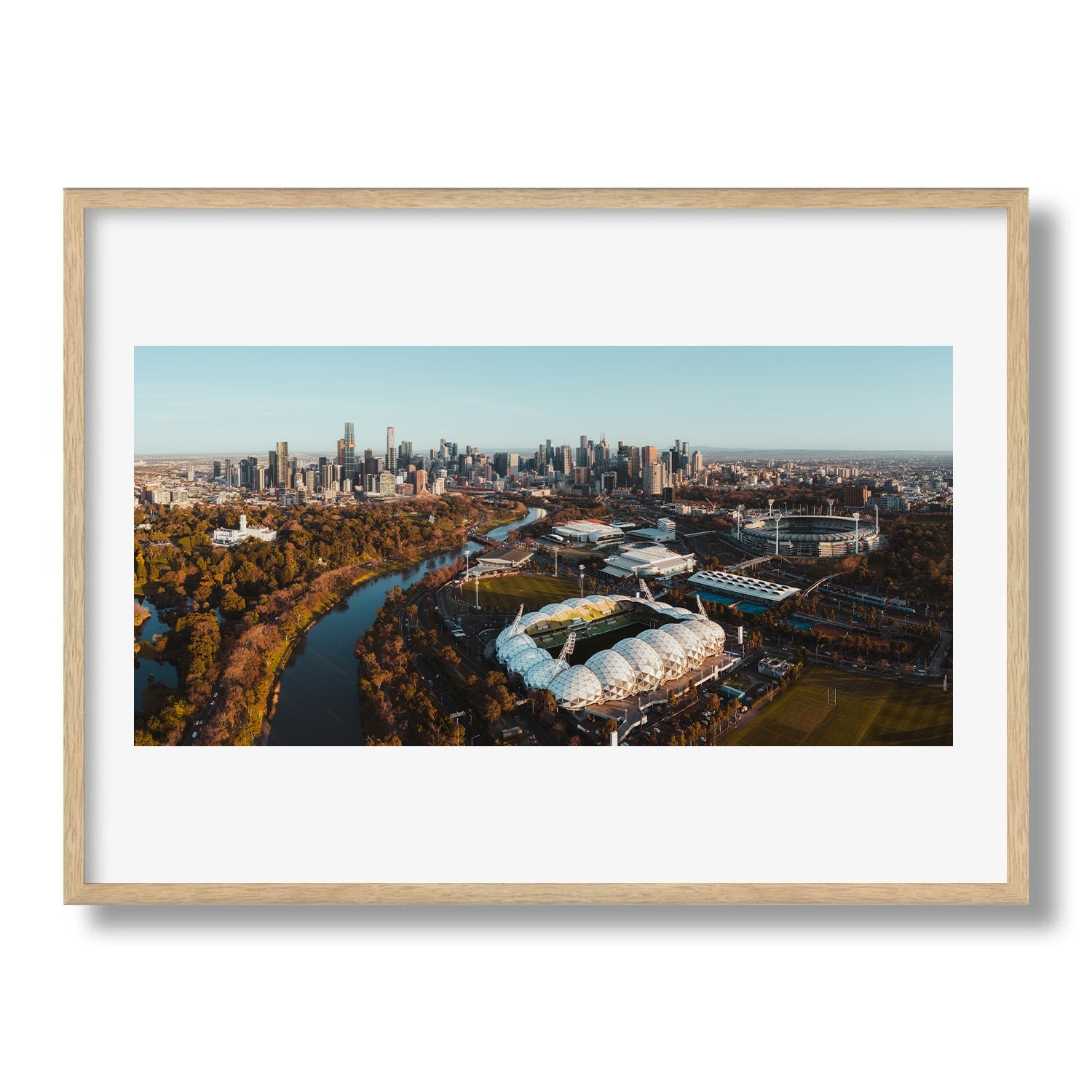 Melbourne Panorama - Yarra River, MCG - Peter Yan Studio Framed Photo Print Wall Art