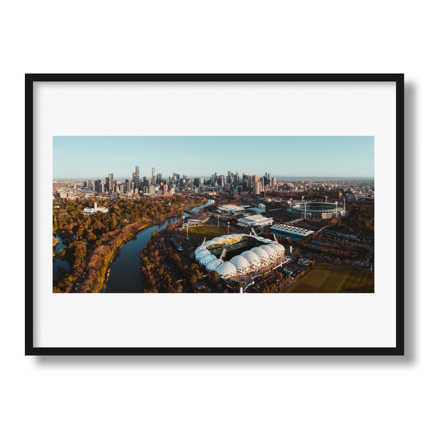 Melbourne Panorama - Yarra River, MCG Framed Print - Architecture by Peter Yan Studio
