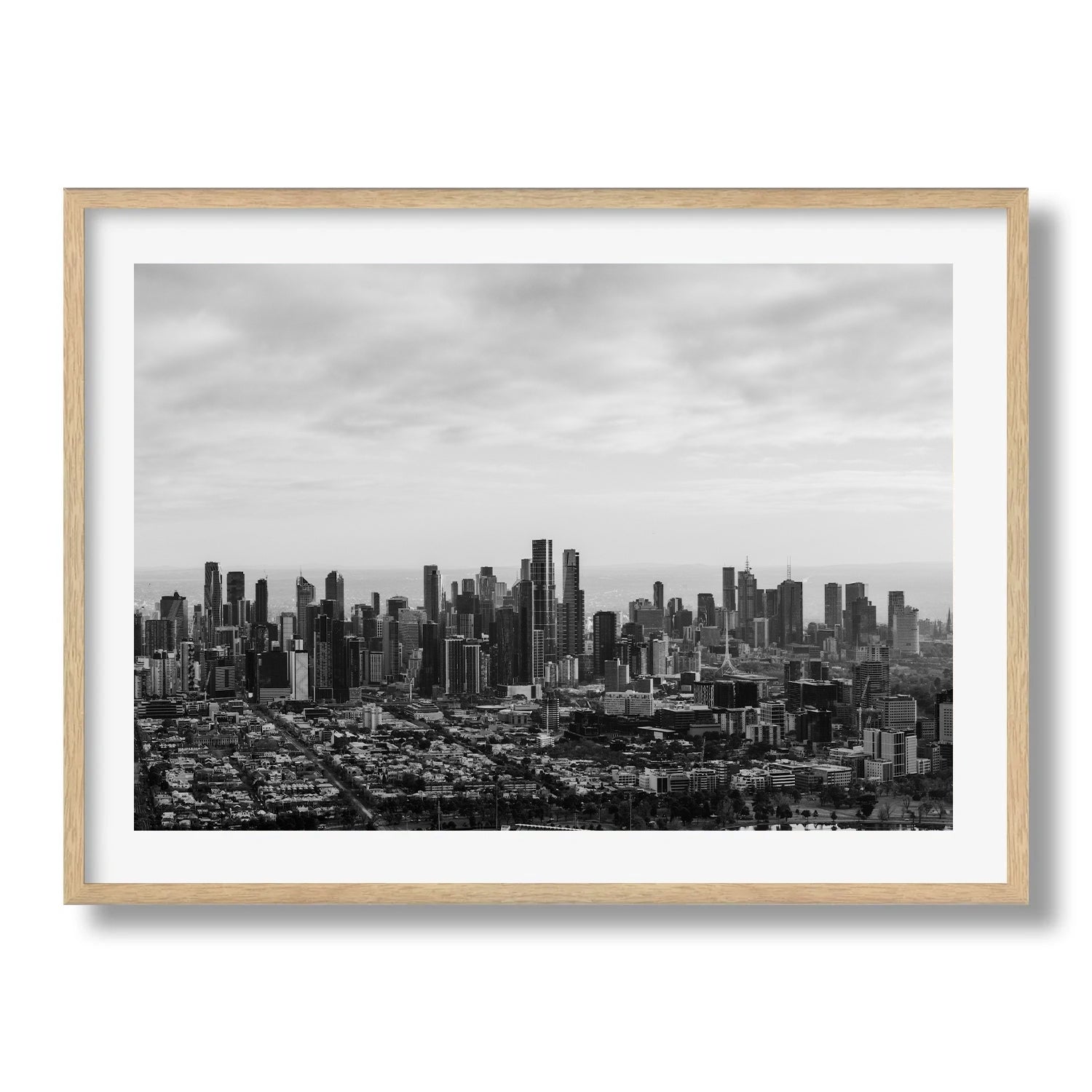 Melbourne Skyline Black & White - Peter Yan Studio