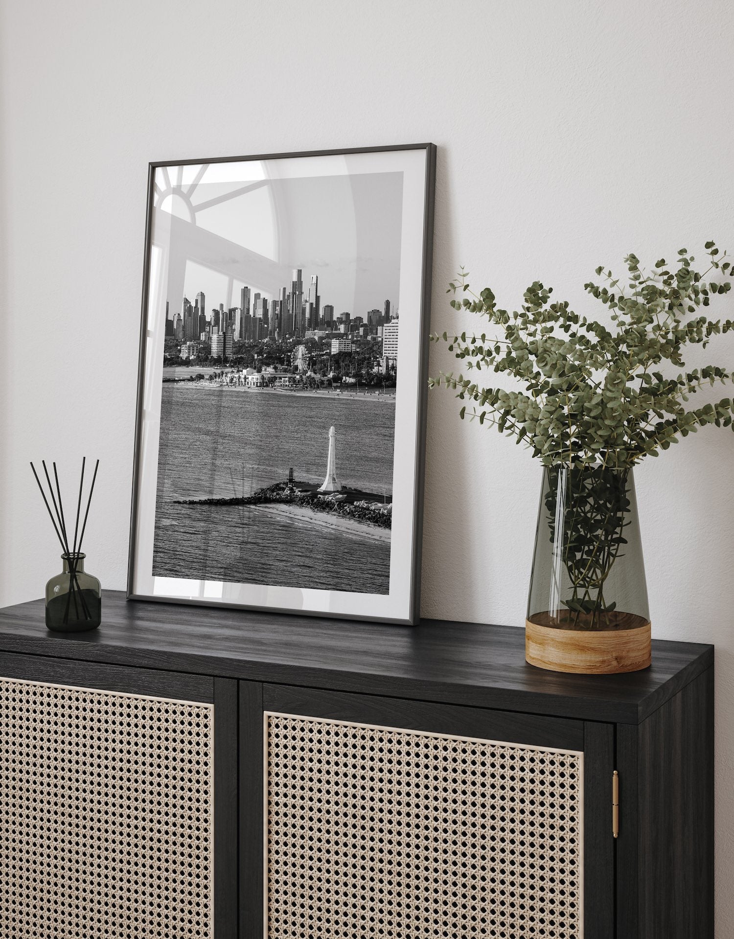 Melbourne St Kilda Beach Black & White - Peter Yan Studio Framed Photo Print Wall Art