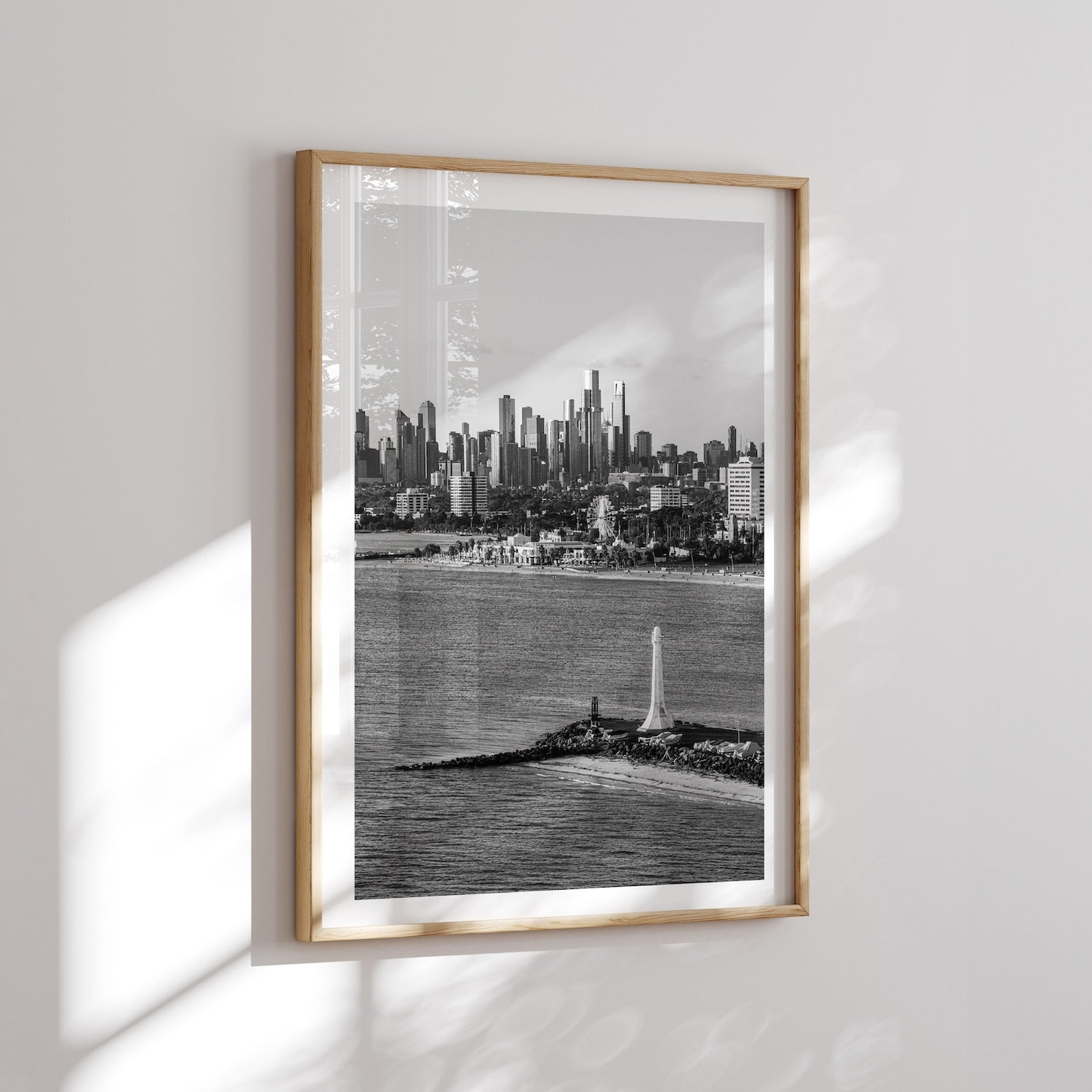 Melbourne St Kilda Beach Black & White - Peter Yan Studio Framed Photo Print Wall Art