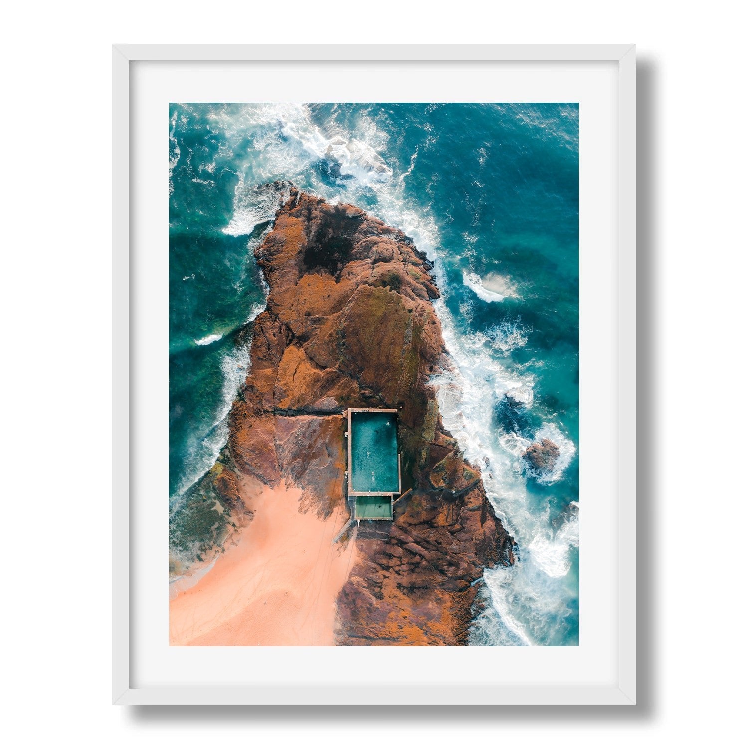 Mona Vale Rock Pool II Framed Print - Aerial by Peter Yan Studio