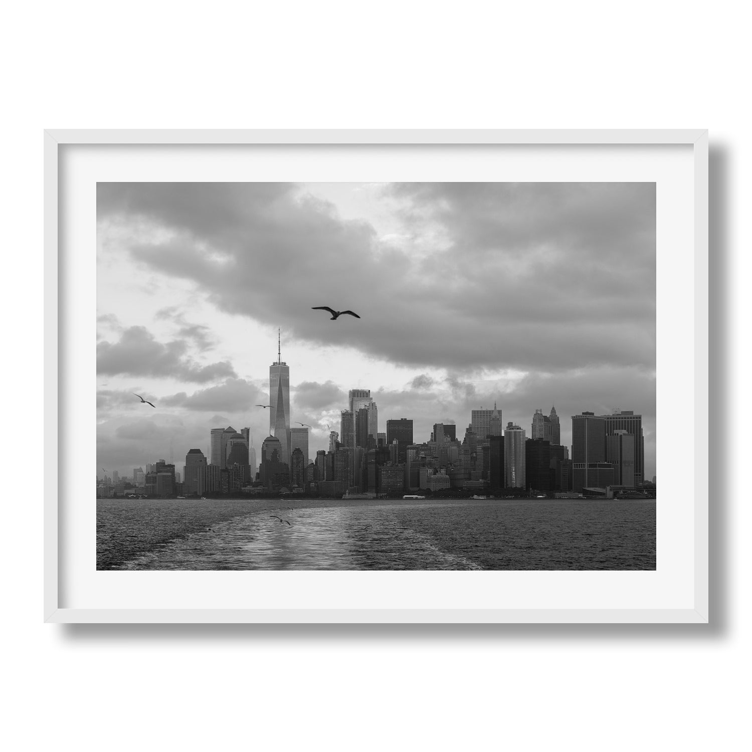 New York City from Hudson River in Black & White - Peter Yan Studio