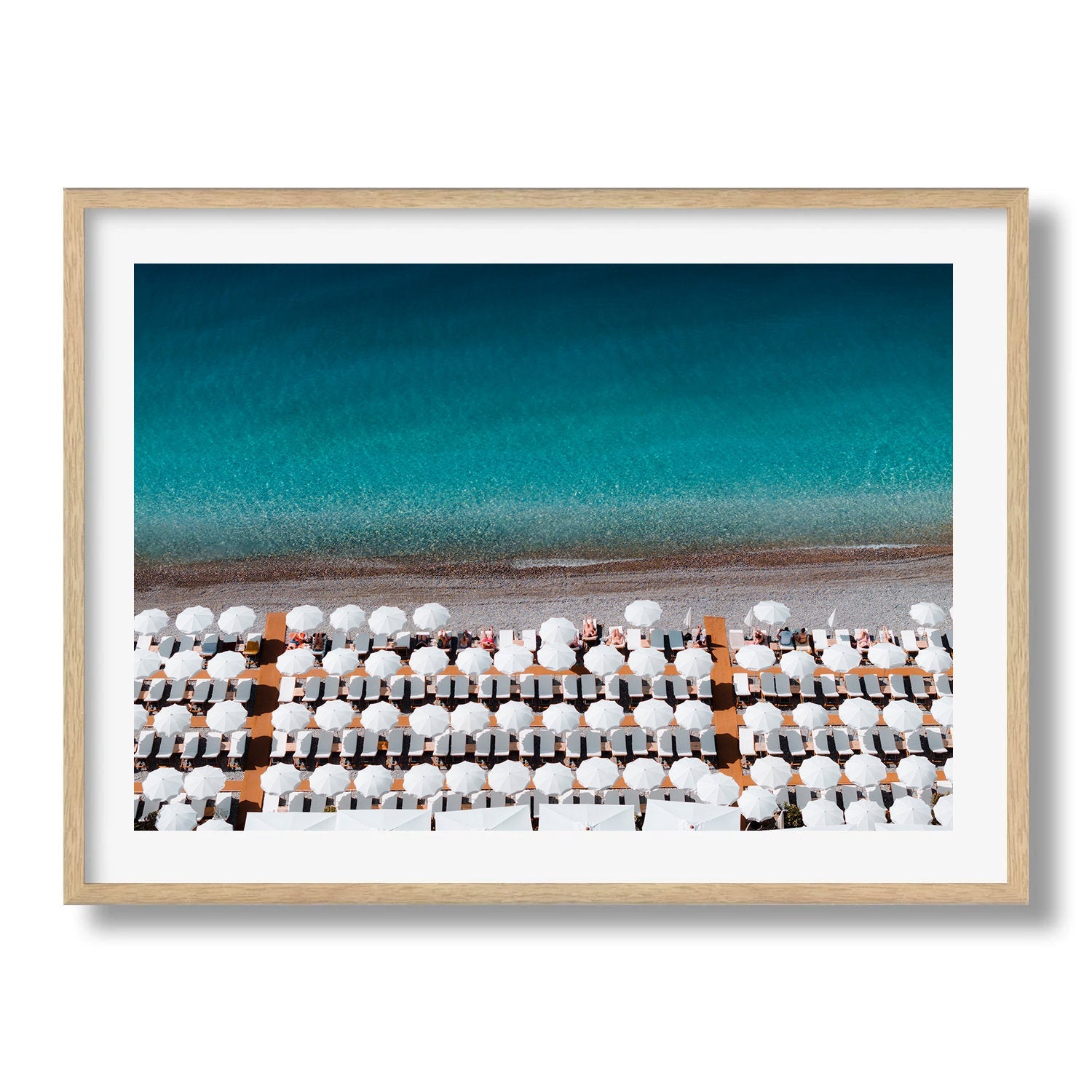 Plage de Carras Beach Nice France Framed Print - Aerial by Peter Yan Studio