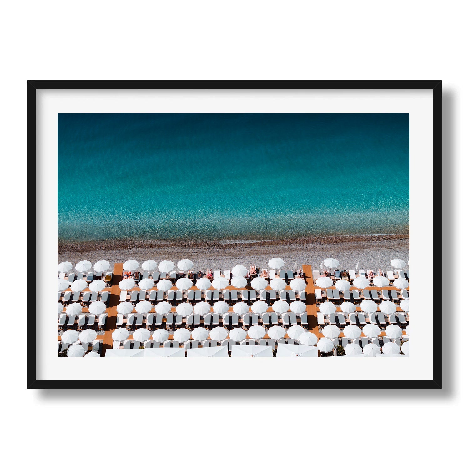 Plage de Carras Beach Nice France Framed Print - Aerial by Peter Yan Studio