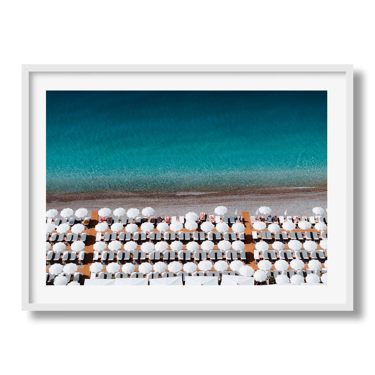 Plage de Carras Beach Nice France Framed Print - Aerial by Peter Yan Studio