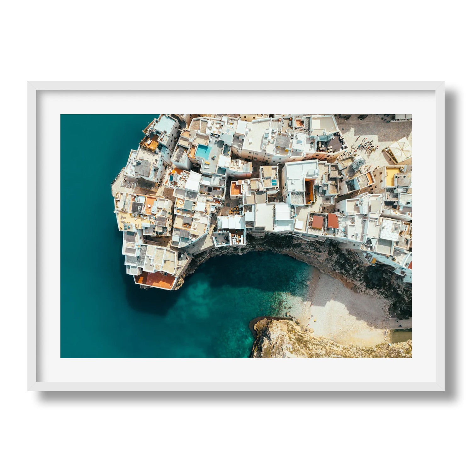 Polignano A Mare Beach From Above - Peter Yan Studio Framed Photo Print Wall Art