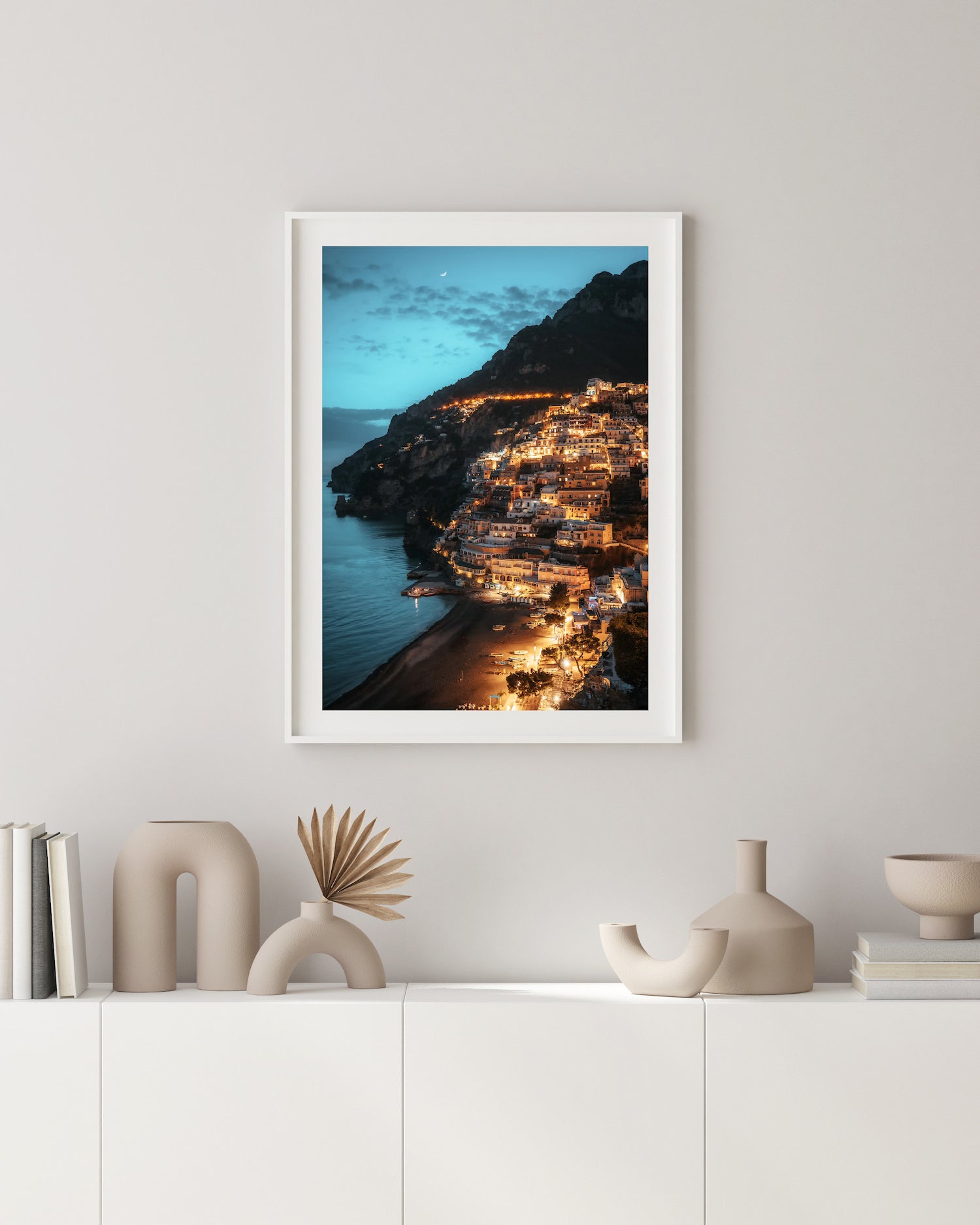 Positano At Night - Peter Yan Studio Framed Photo Print Wall Art