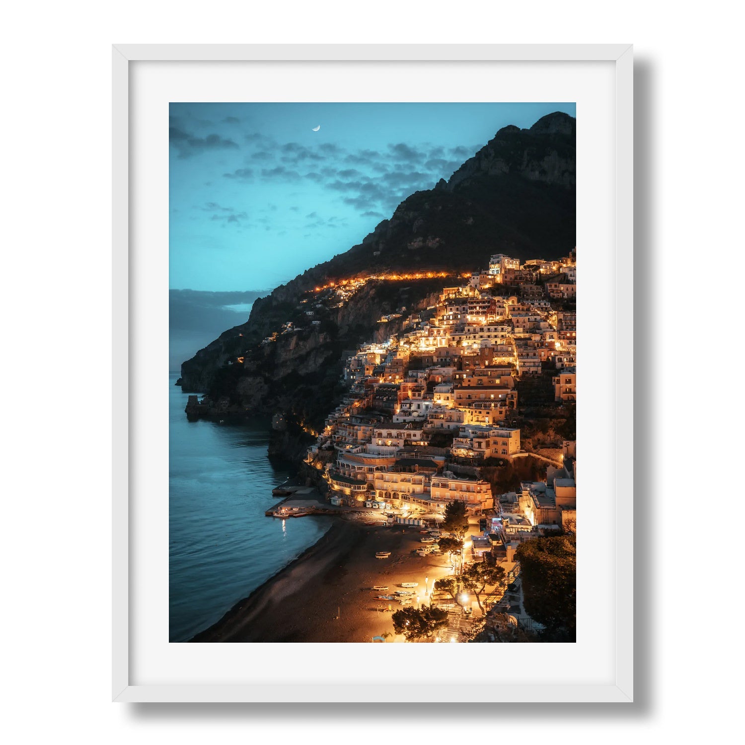 Positano At Night Framed Print - Architecture by Peter Yan Studio