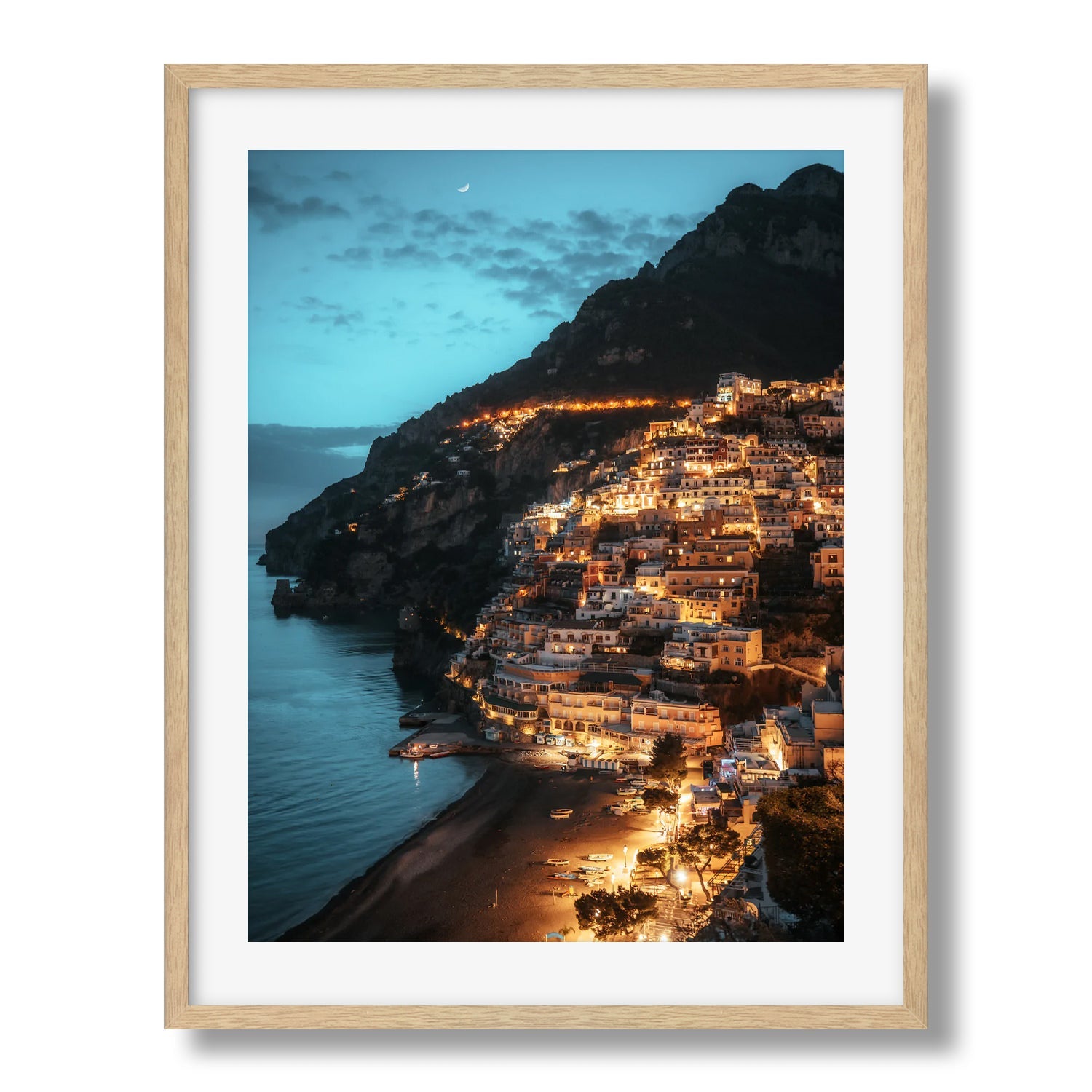 Positano At Night - Peter Yan Studio Framed Photo Print Wall Art
