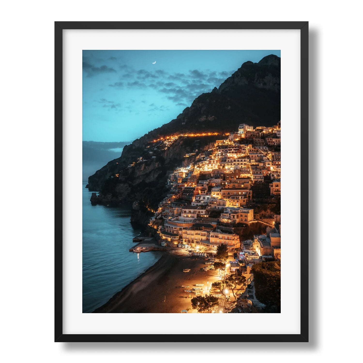 Positano At Night Framed Print - Architecture by Peter Yan Studio