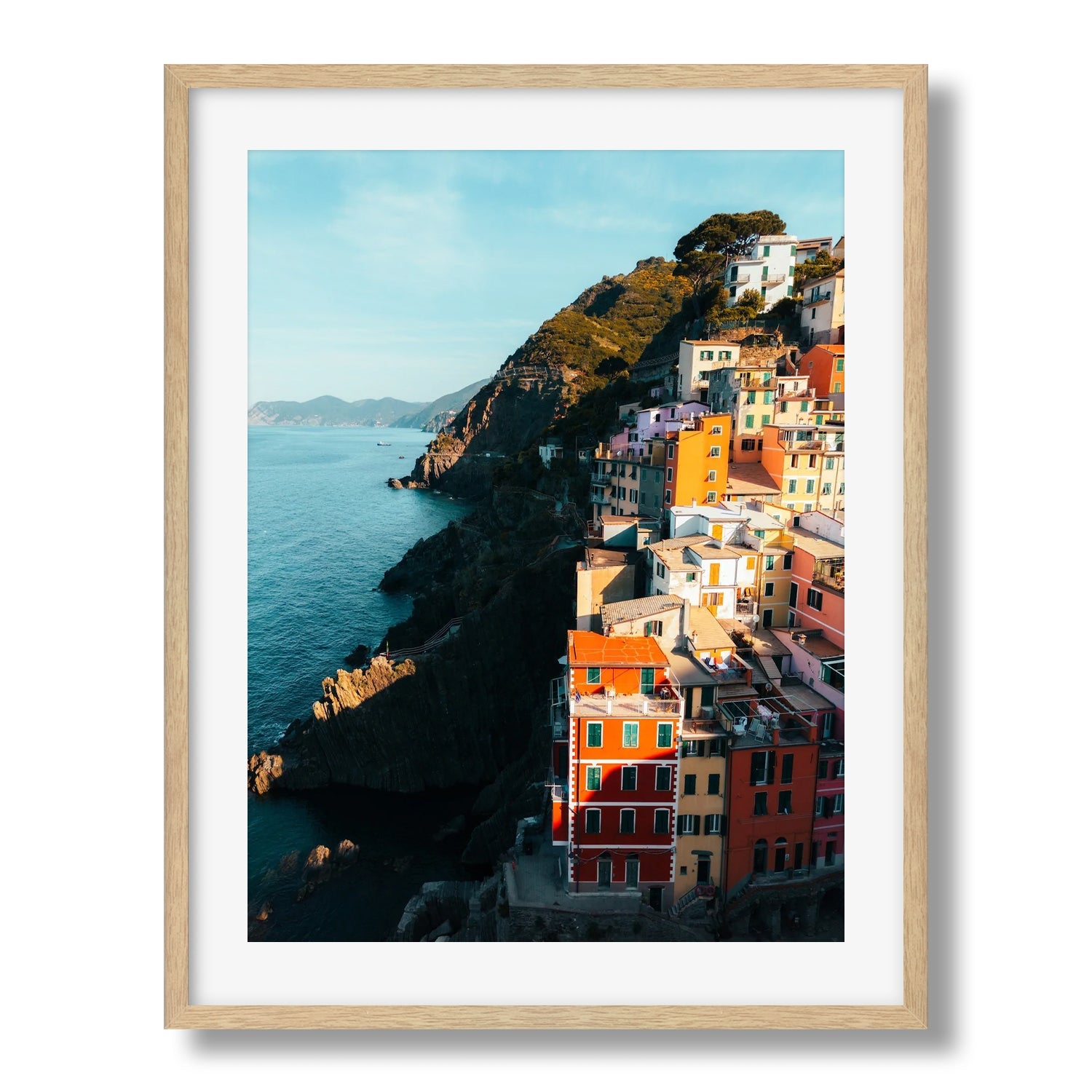 Riomaggiore Sunrise, Cinque Terre II Framed Print - Aerial by Peter Yan Studio