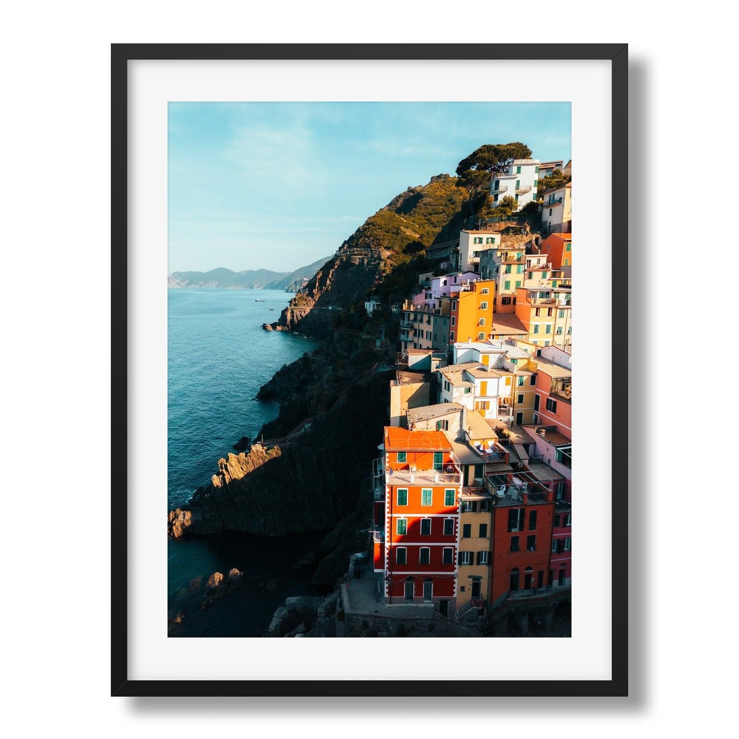 Riomaggiore Sunrise, Cinque Terre II Framed Print - Aerial by Peter Yan Studio