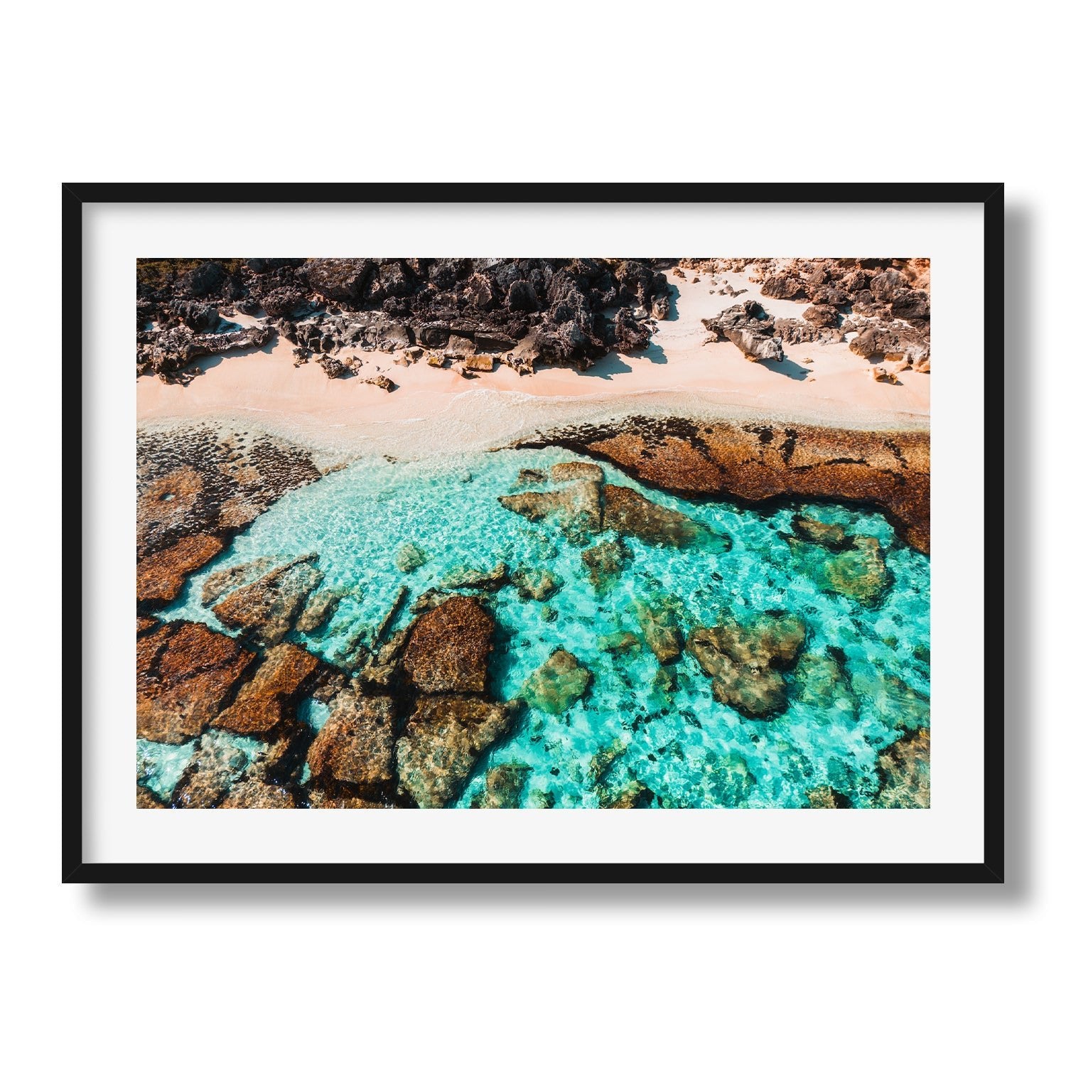 Salmon Bay, Rottnest Island, Western Australia III Framed Print - Aerial by Peter Yan Studio