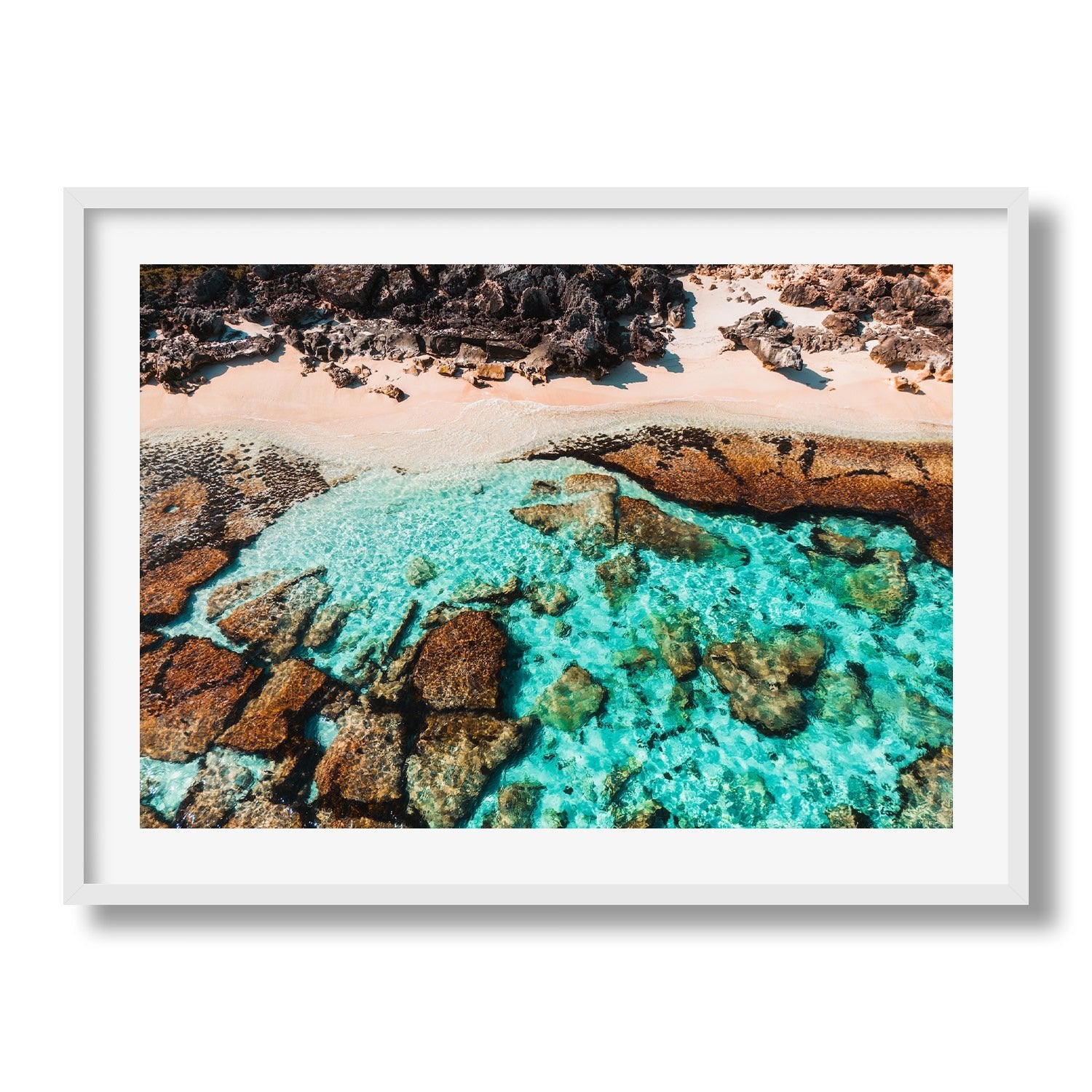 Salmon Bay, Rottnest Island, Western Australia III Framed Print - Aerial by Peter Yan Studio
