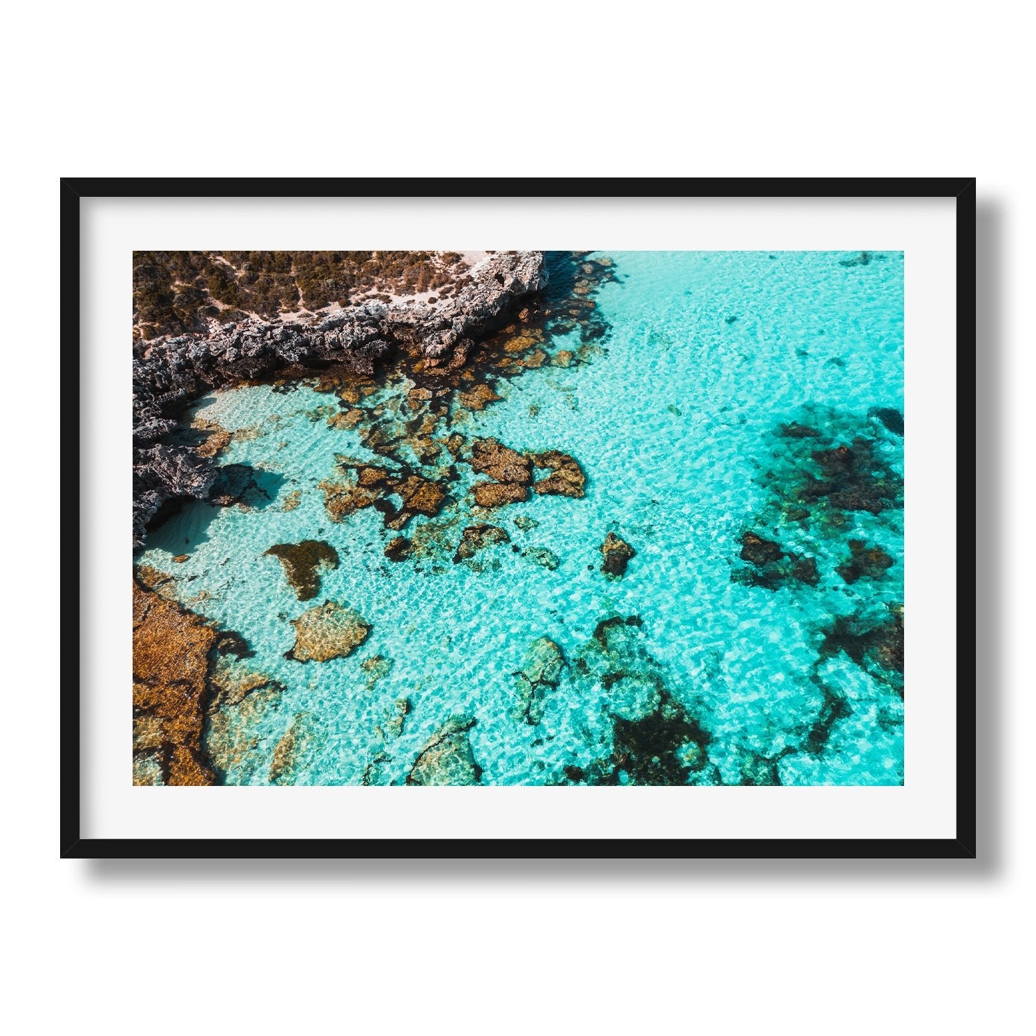 Salmon Bay, Rottnest Island, Western Australia IV Framed Print - Aerial by Peter Yan Studio