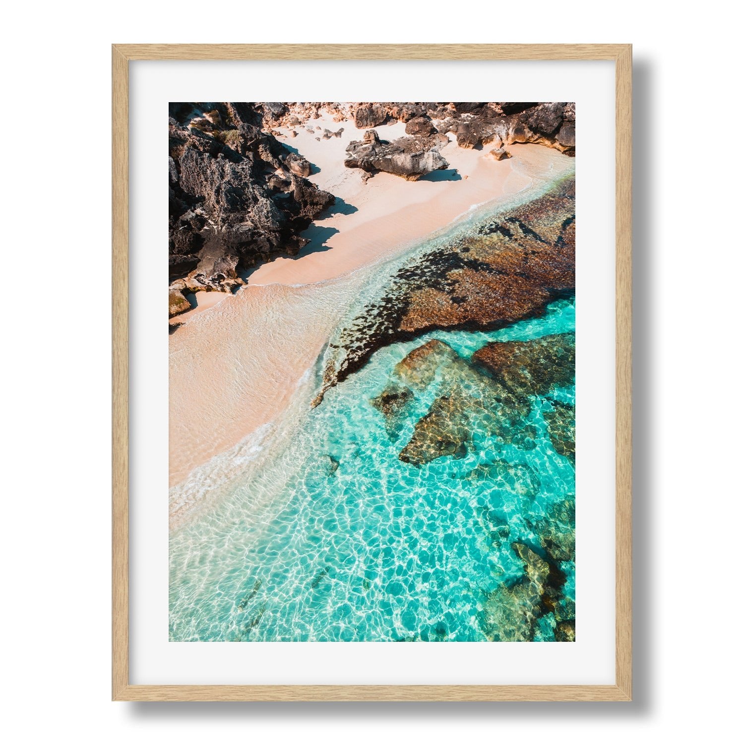 Salmon Bay, Rottnest Island, Western Australia V Framed Print - Aerial by Peter Yan Studio