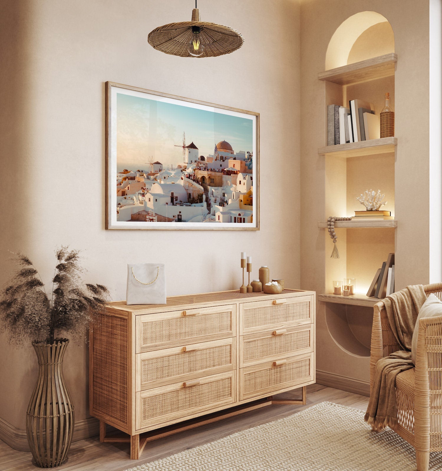 Santorini Sunset, Greece - Peter Yan Studio Framed Photo Print Wall Art