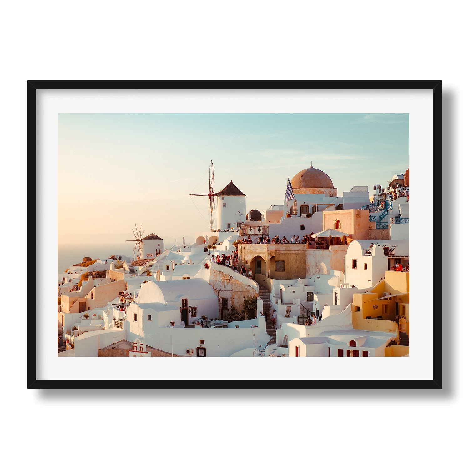 Santorini Sunset, Greece Framed Print - Architecture by Peter Yan Studio