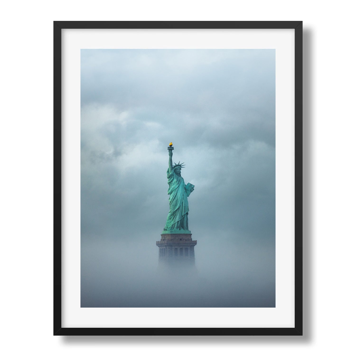 Statue of Liberty In The Fog II - Peter Yan Studio Framed Photo Print Wall Art