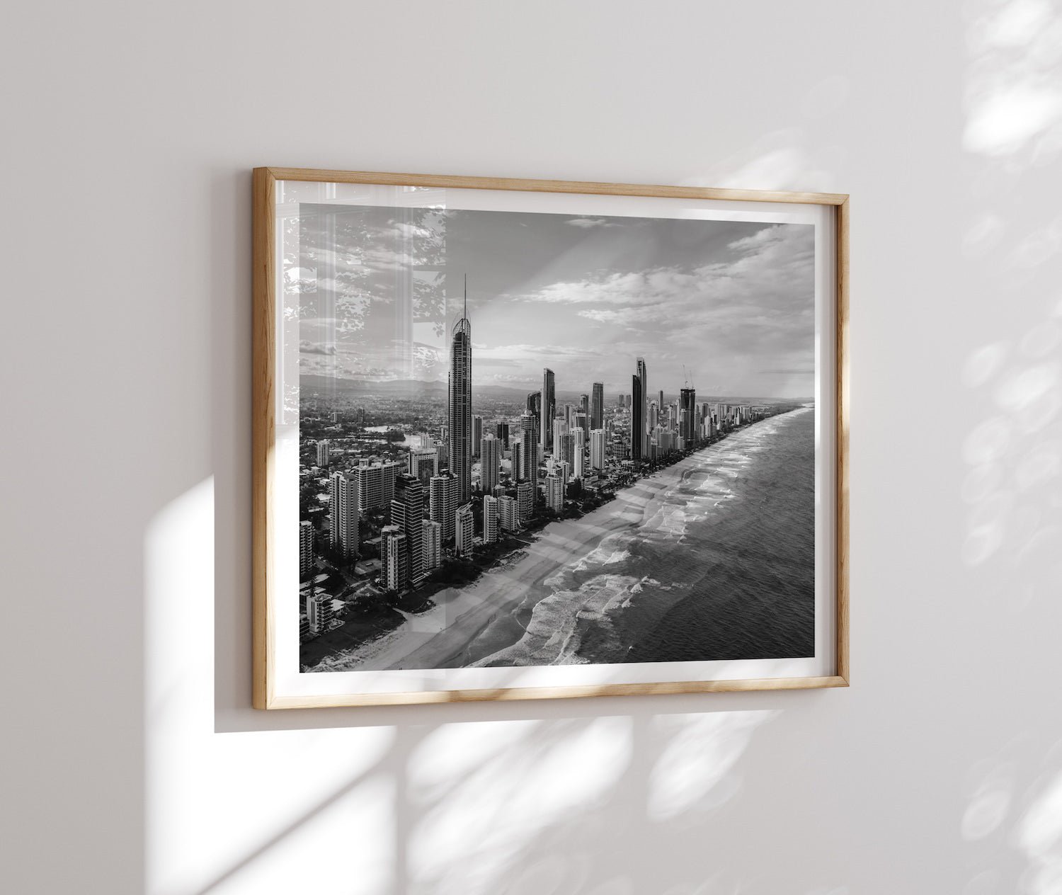 Surface Paradise Skyline Black & White - Peter Yan Studio Framed Photo Print Wall Art