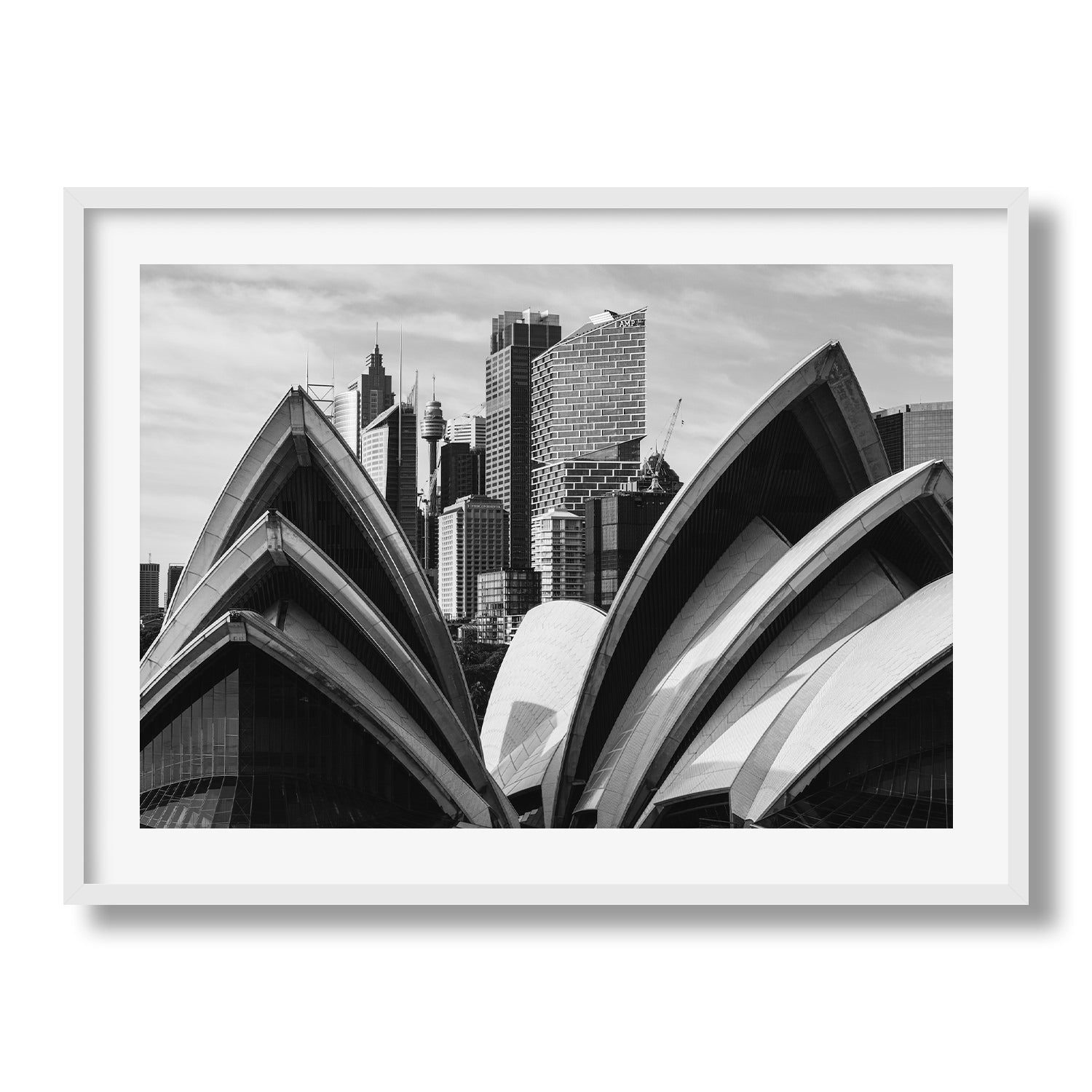 Sydney Behind Opera House Black & White - Peter Yan Studio Framed Photo Print Wall Art