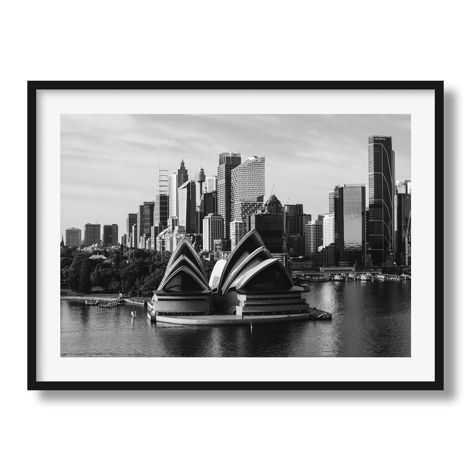 Sydney Behind Opera House II Black & White - Peter Yan Studio Framed Photo Print Wall Art