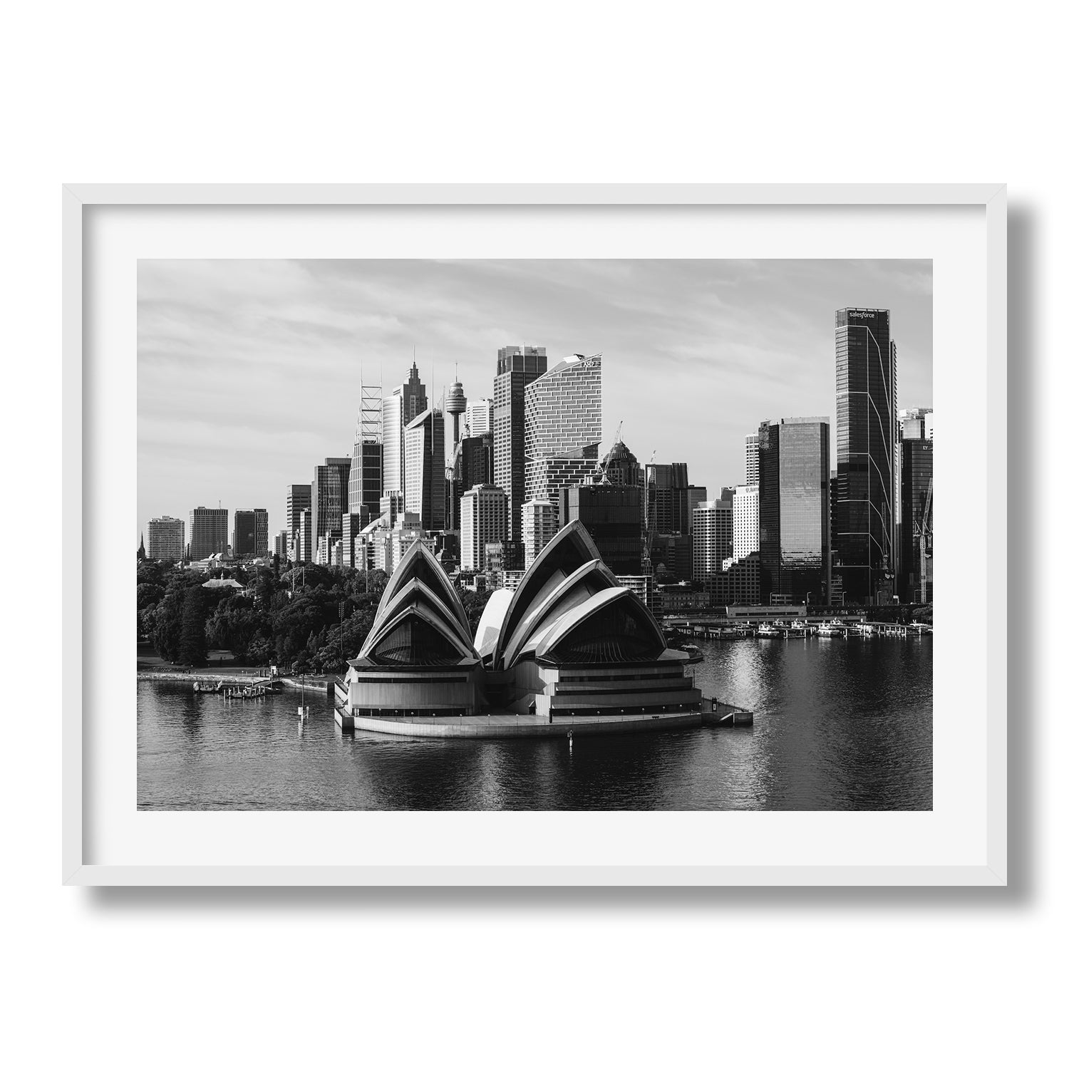Sydney Behind Opera House II Black & White - Peter Yan Studio Framed Photo Print Wall Art