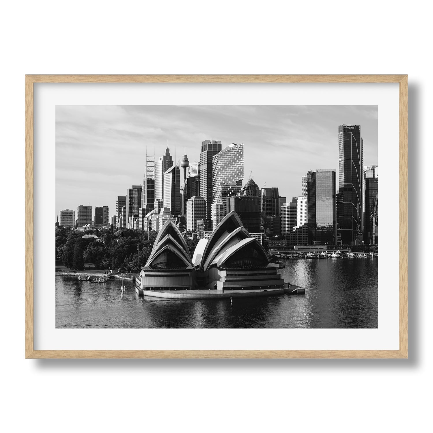 Sydney Behind Opera House II Black & White Framed Print - Architecture by Peter Yan Studio