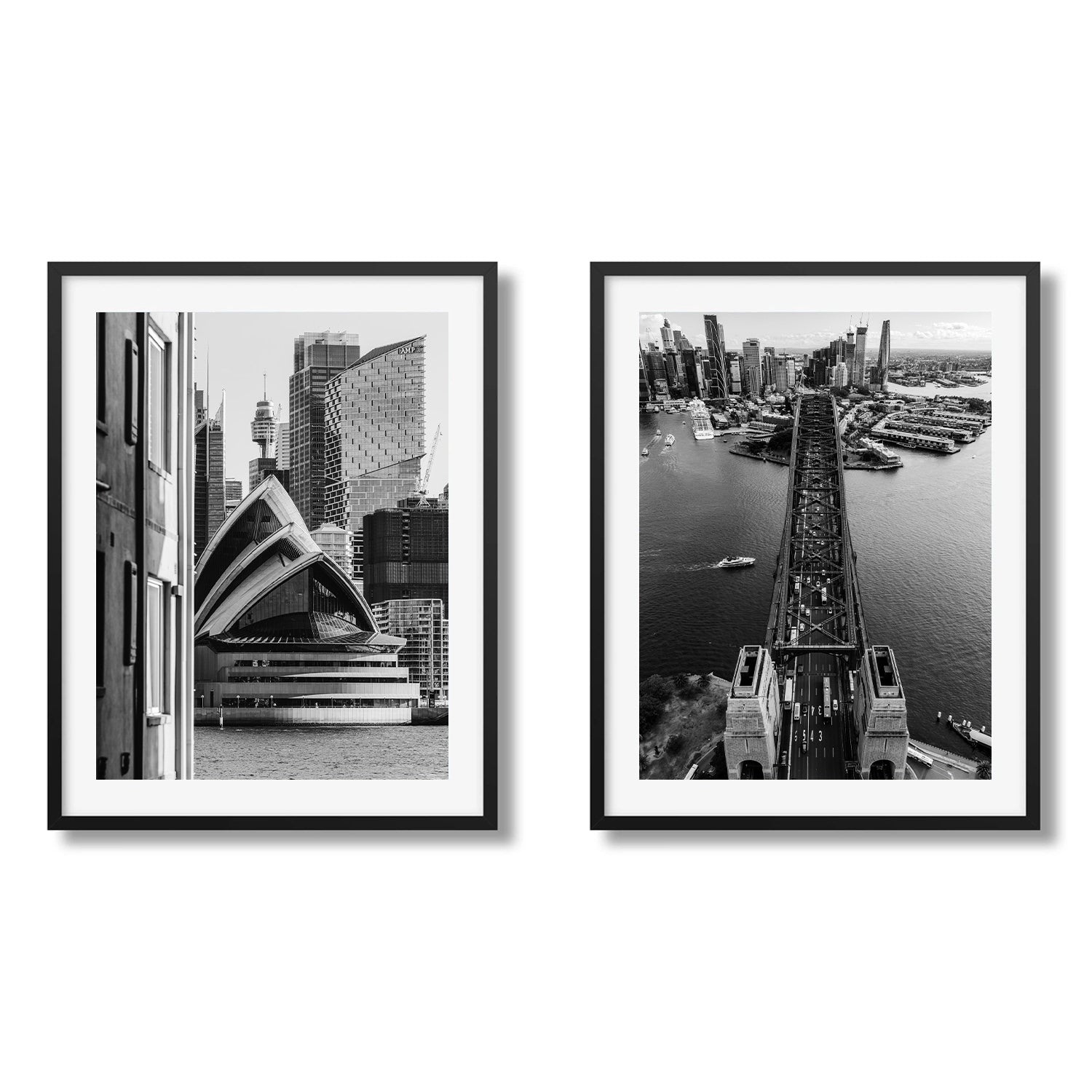 Sydney Harbour Black & White Set of 2 - Peter Yan Studio