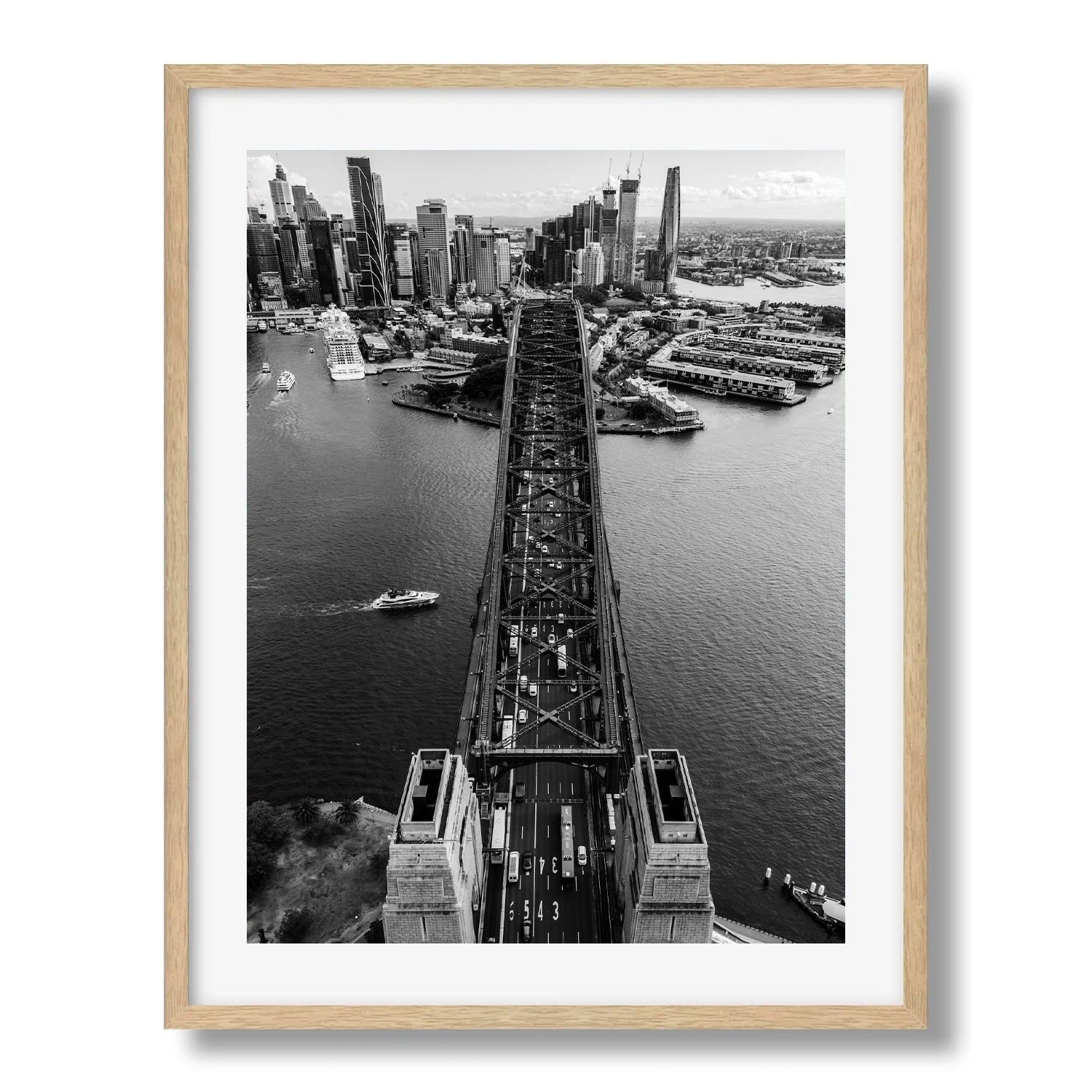 Sydney Harbour Bridge From Above Black & White - Peter Yan Studio