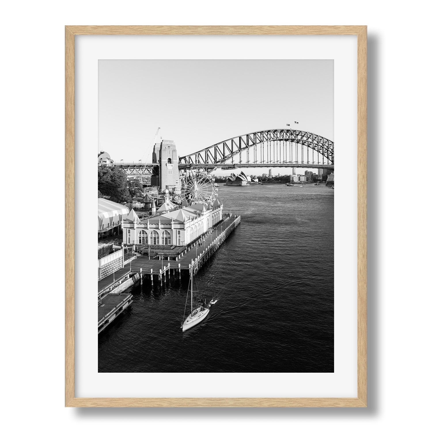 Sydney Harbour From Luna Park Black & White - Peter Yan Studio