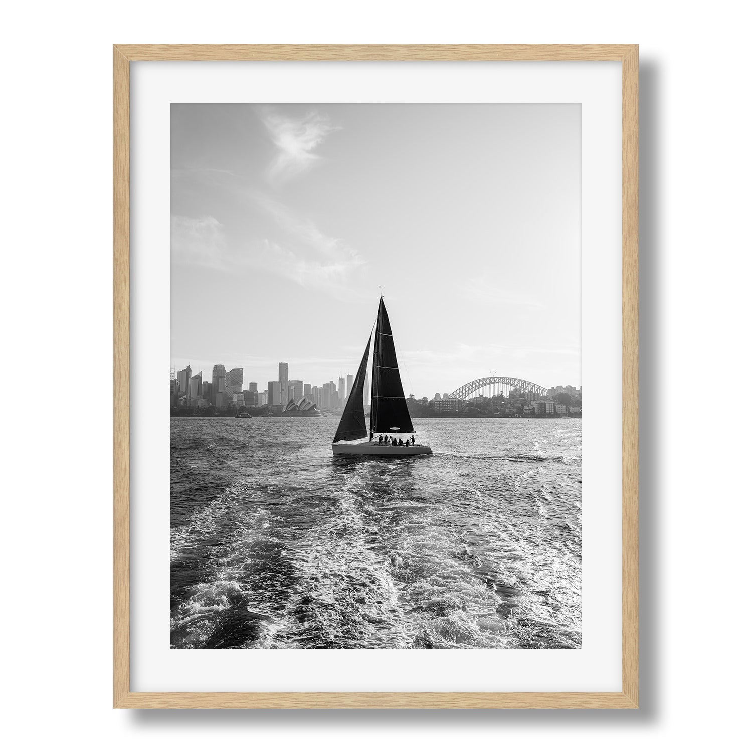 Sydney Harbour Sailing Black & White - Peter Yan Studio Framed Photo Print Wall Art