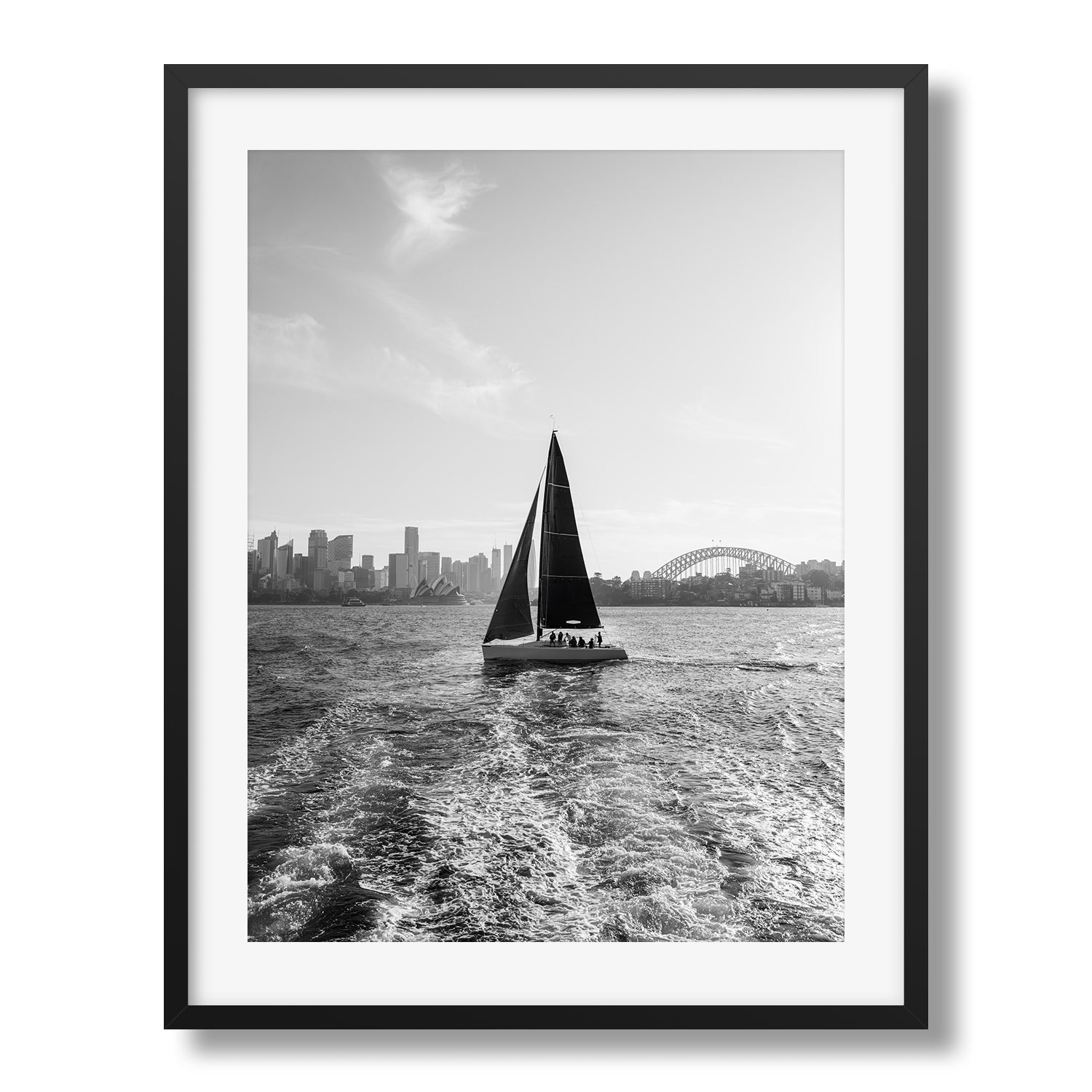 Sydney Harbour Sailing Black & White - Peter Yan Studio Framed Photo Print Wall Art