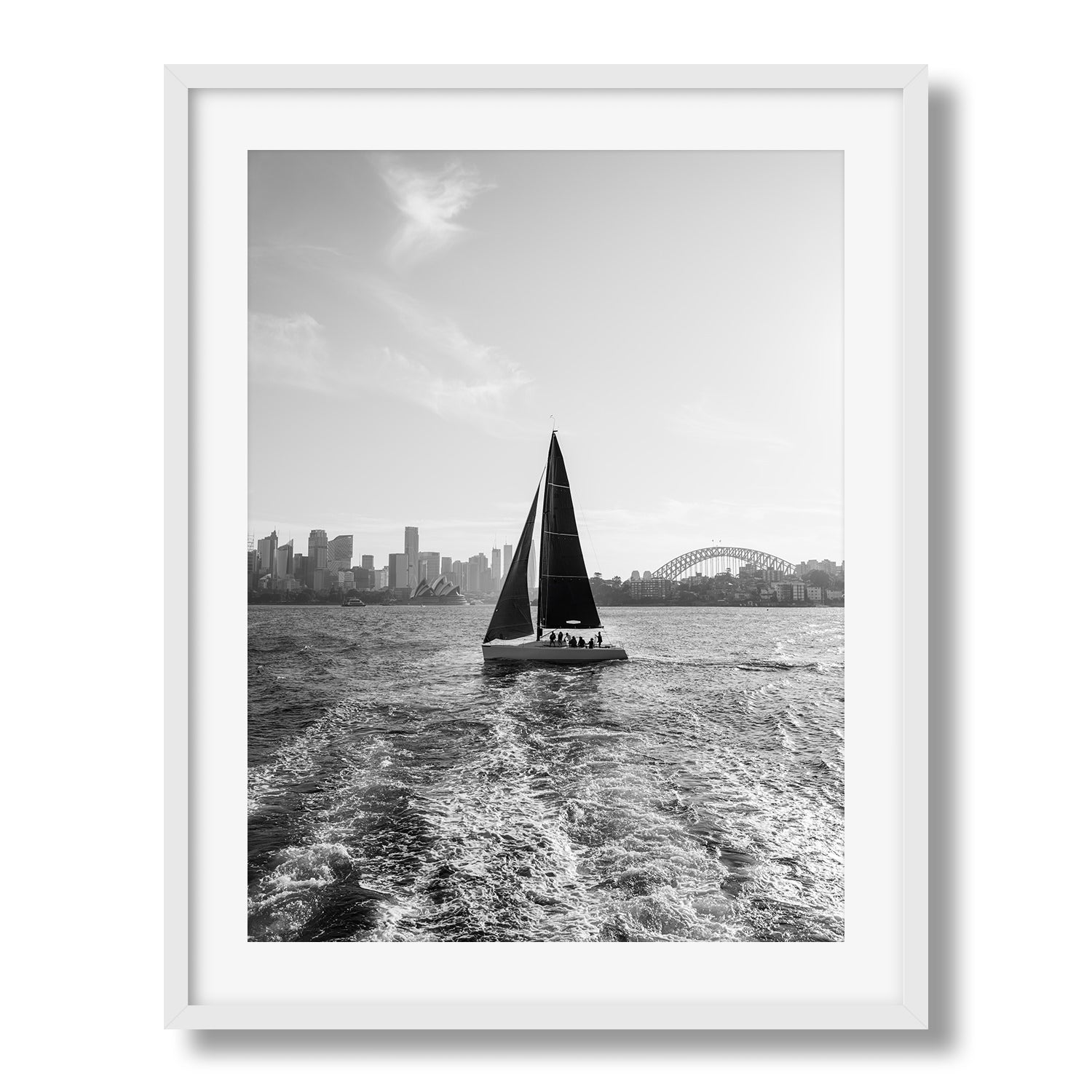 Sydney Harbour Sailing Black & White - Peter Yan Studio Framed Photo Print Wall Art