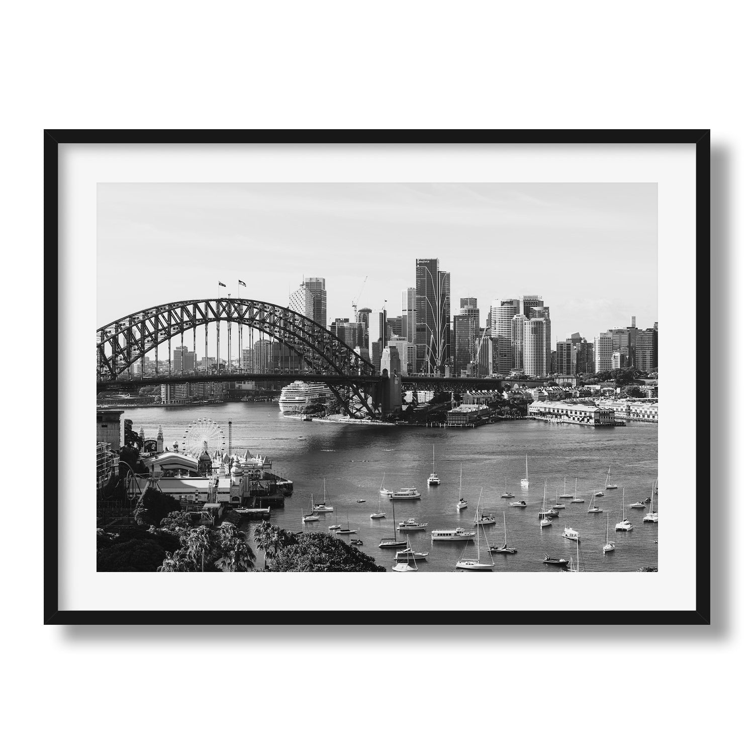 Sydney Lavender Bay Black & White - Peter Yan Studio Framed Photo Print Wall Art