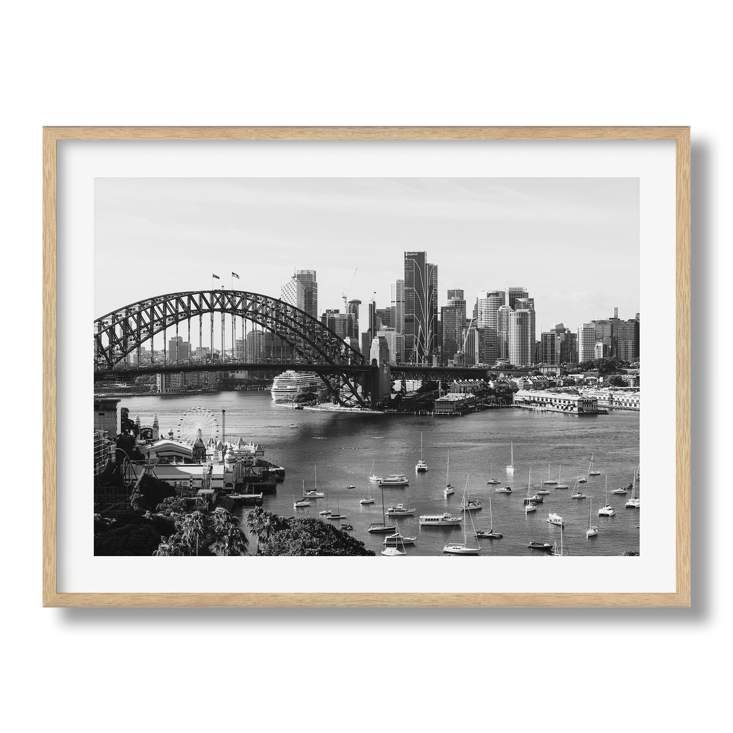 Sydney Lavender Bay Black & White - Peter Yan Studio Framed Photo Print Wall Art
